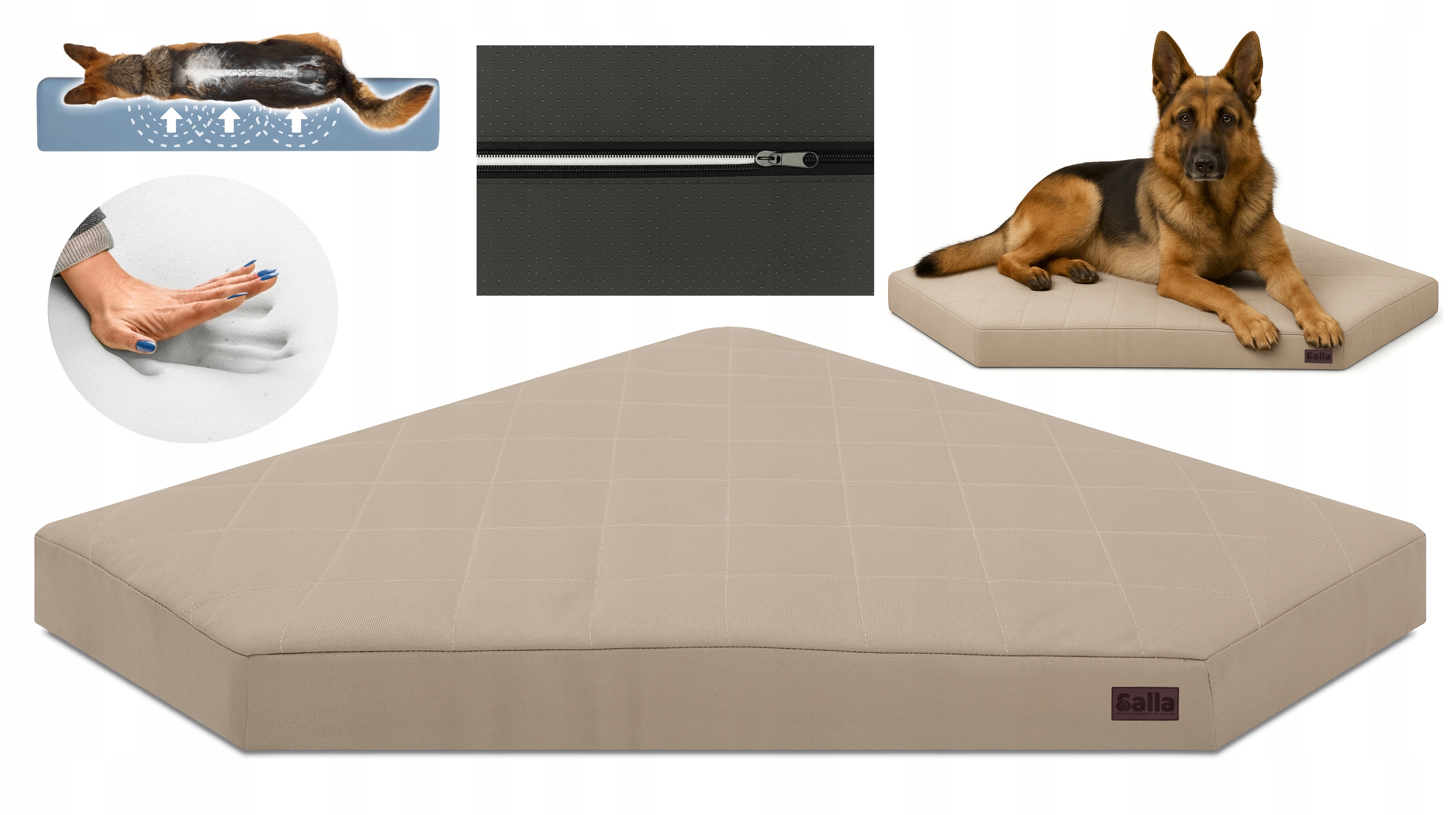 Levně Pelíšek pro psa, Voděodolné, pěnový zámek 90x90