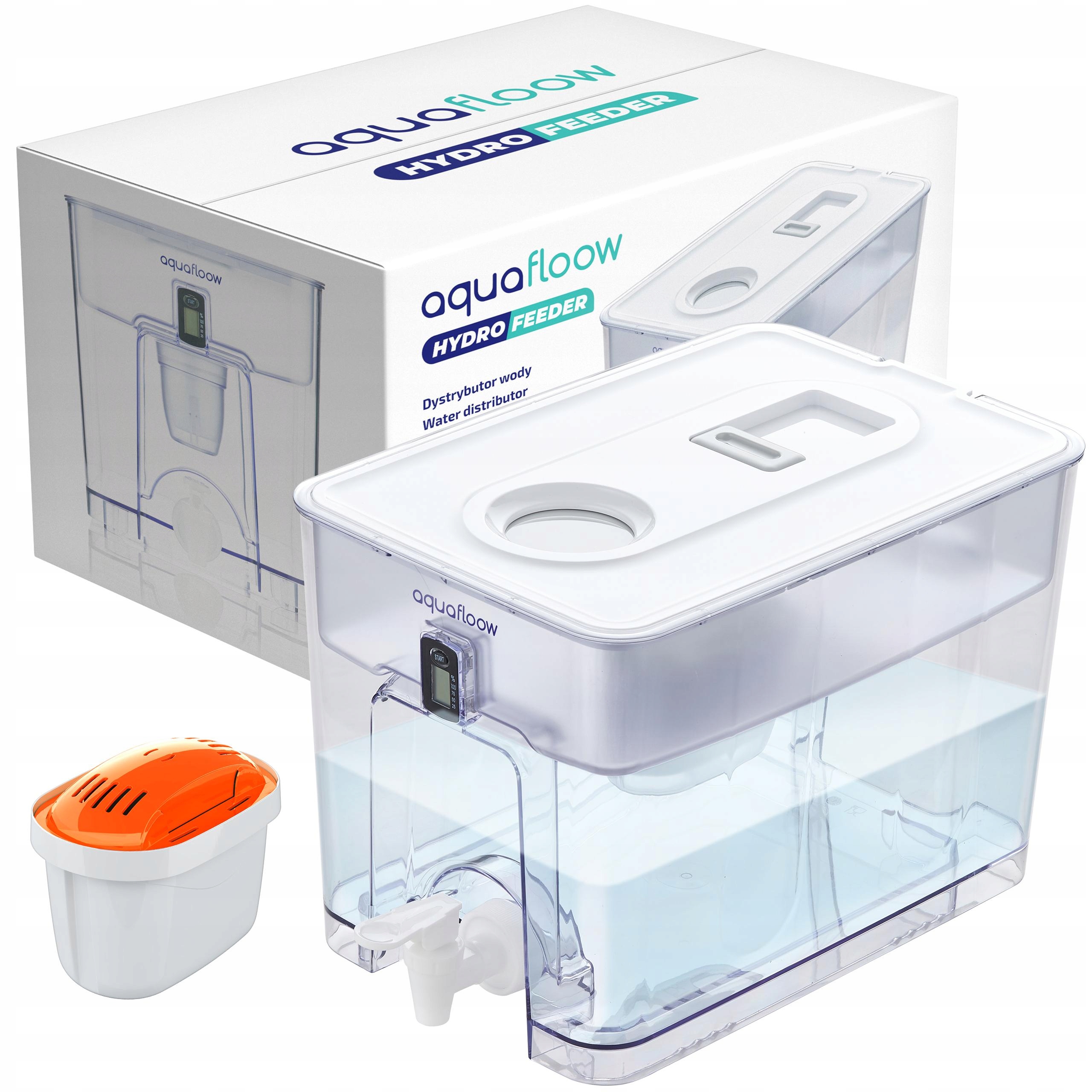 Filtrační konvice XL AquaFloow 9,5 l, dávkovač filtr na tvrdou vodu