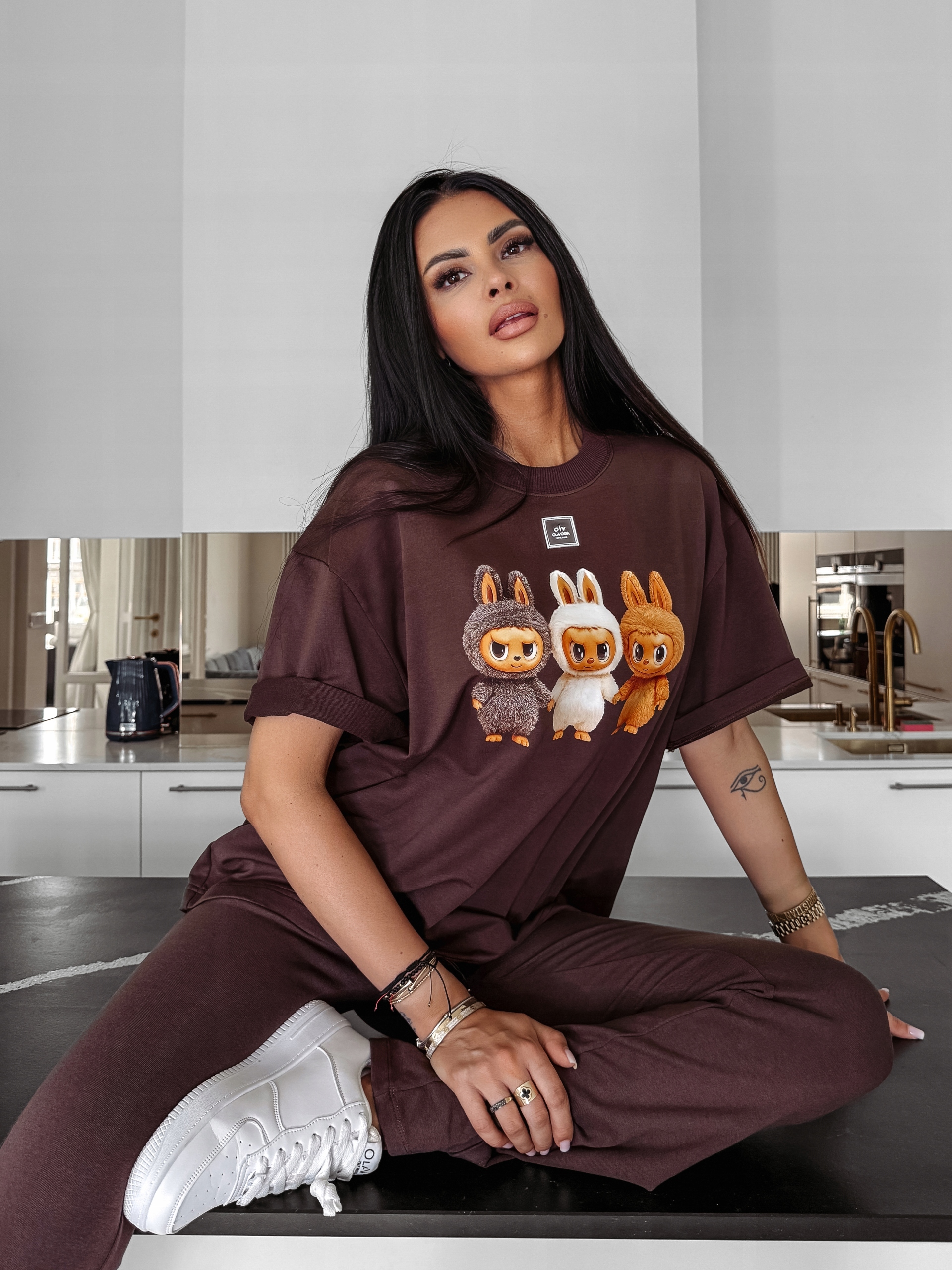 Dámské Tričko Heart Side O La Voga, Čokoládové, Univerzální