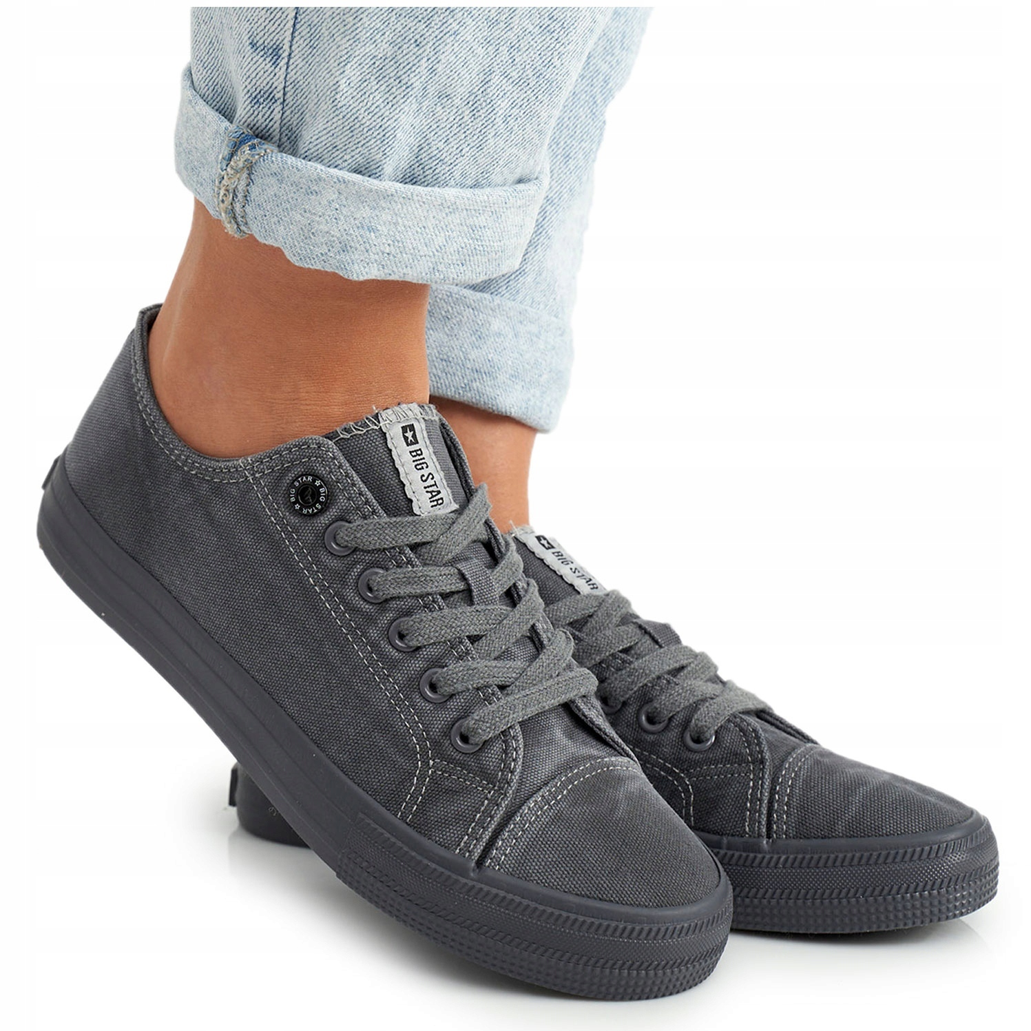 

Szare Tkanina Buty Trampki Big Star r.36