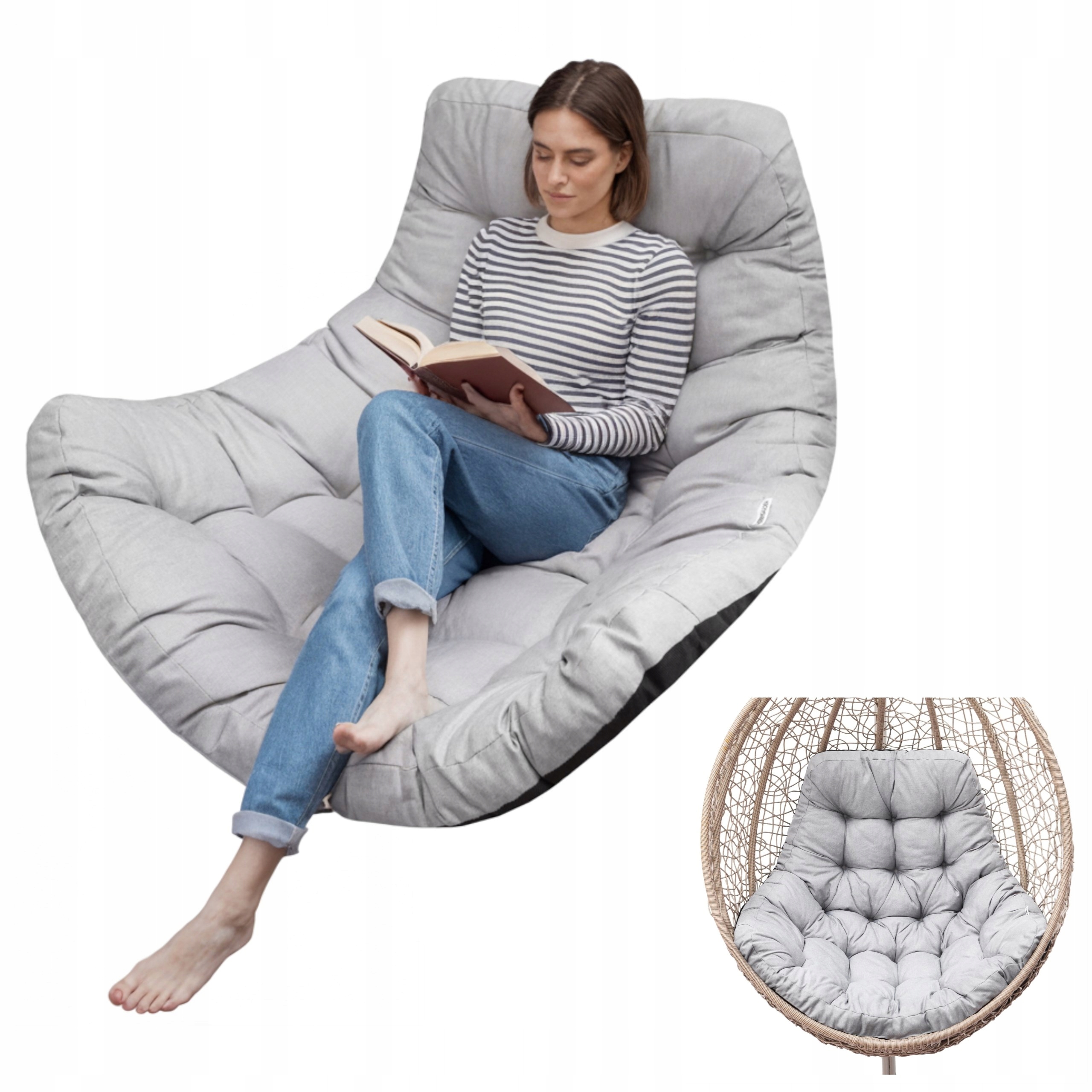 Vankúš na záhradnú hojdačku Vodotesný vankúš na kreslo Kokon 120 x 100 cm