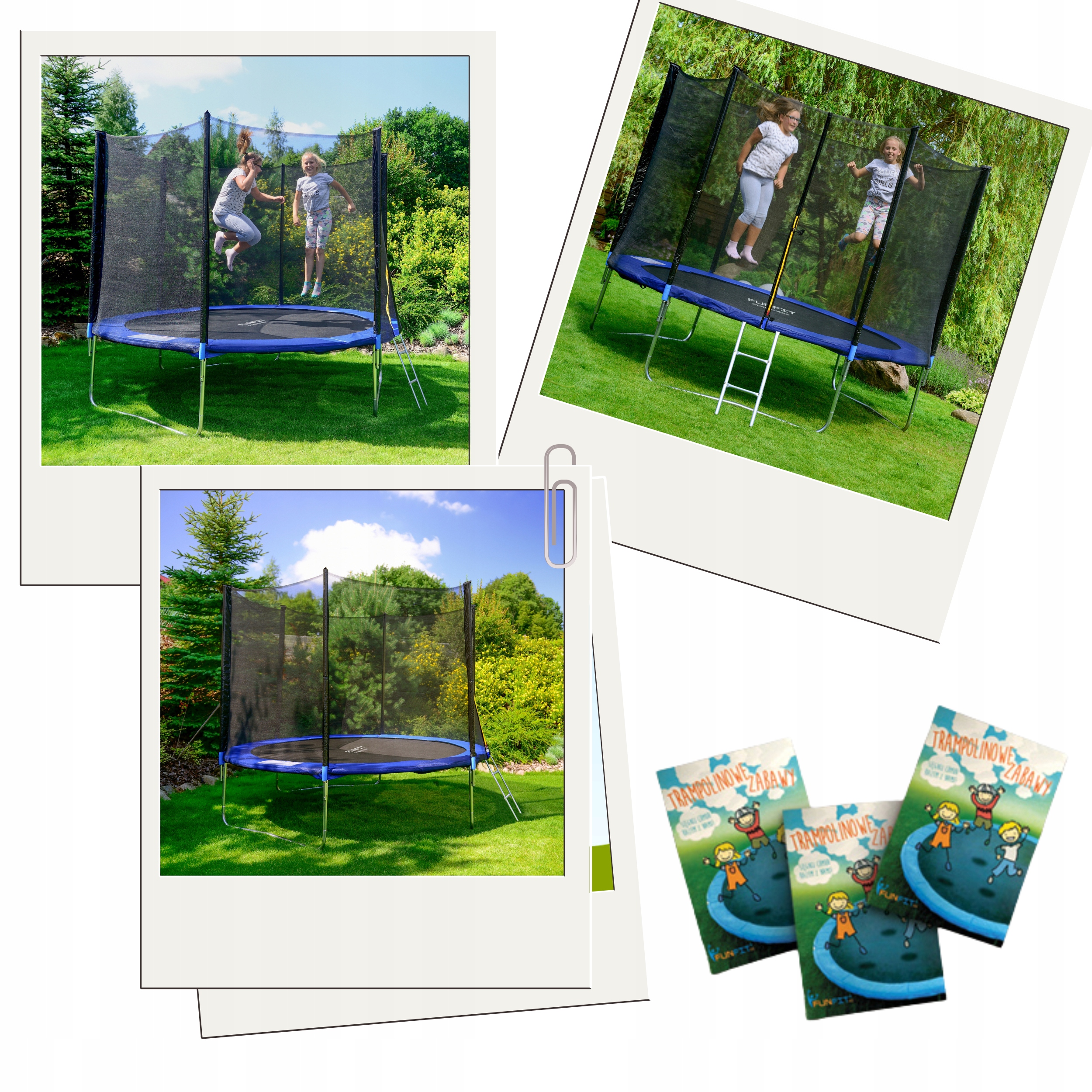 TRAMPOLINA OGRODOWA 312CM 10FT SIATKA + DRABINKA FUNFIT Rozmiar (ft) 10 (304-312 cm)