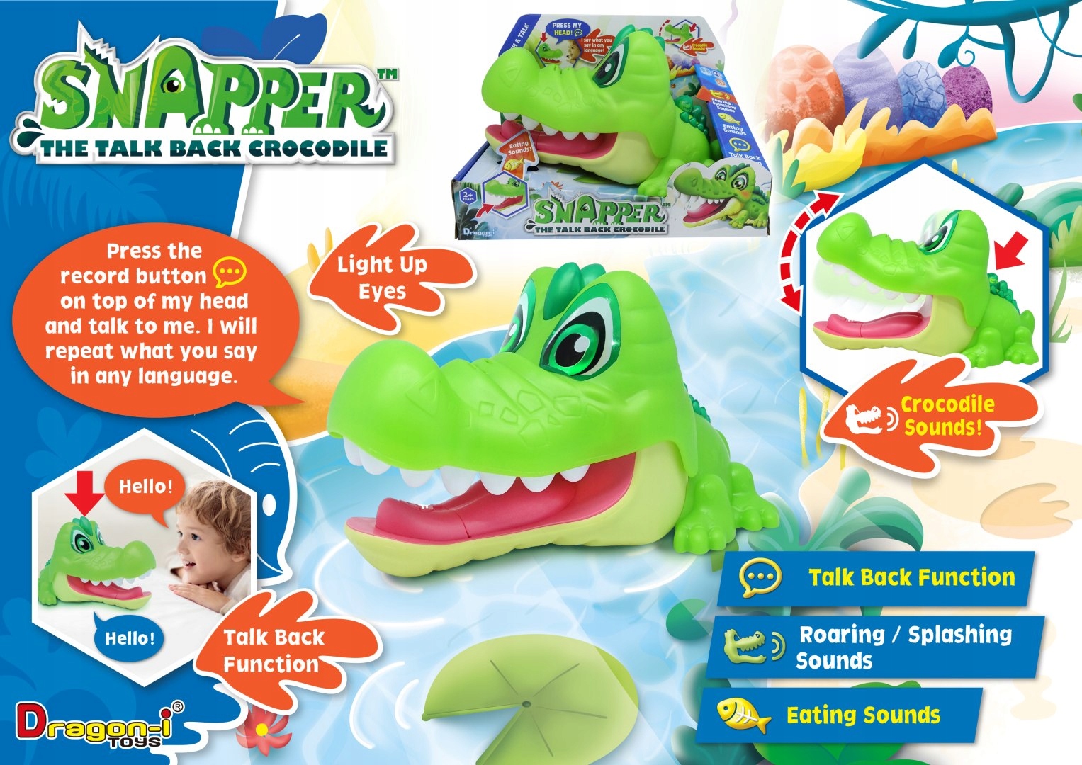 Mówiący krokodyl - Interaktywna zabawka Rodzaj pluszaki interaktywne