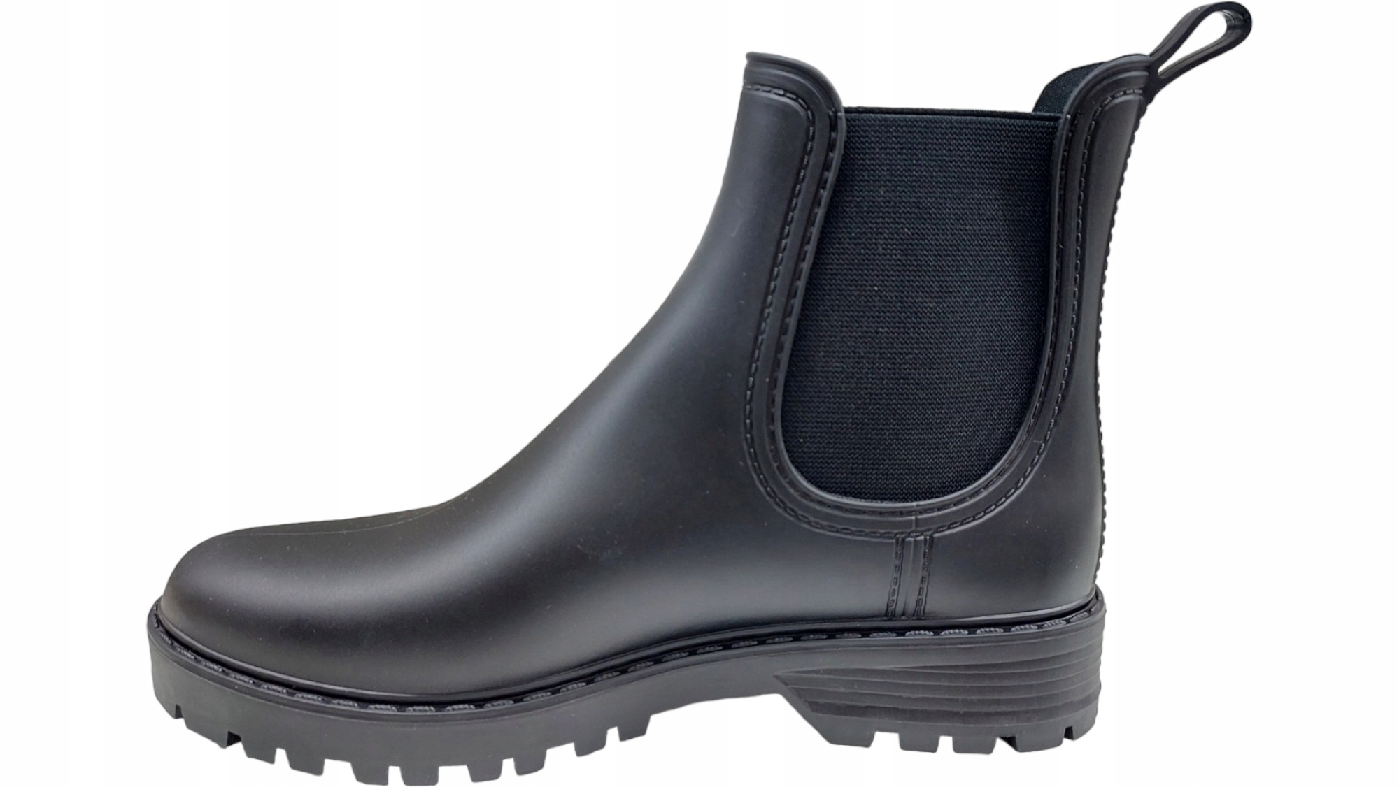 KALOSZE DAMSKIE BOTKI SZTYBLETY Z GUMĄ CZARNE r 37 Oryginalne opakowanie producenta folia