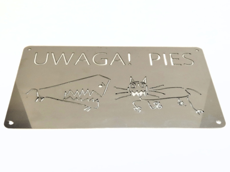 Cedule Pozor Pes nerezová ocel