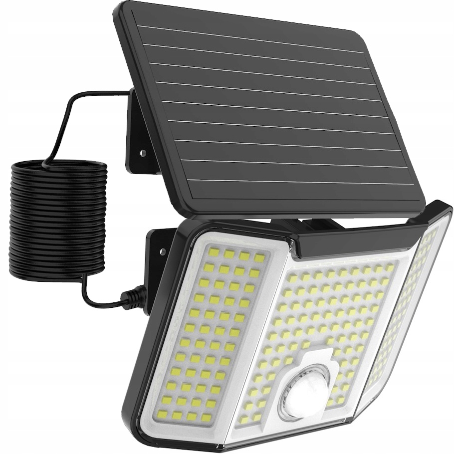 Lampa solarna LED Mocna 800 lm = 80W Halogen z czujnikiem ruchu i zmierzchu