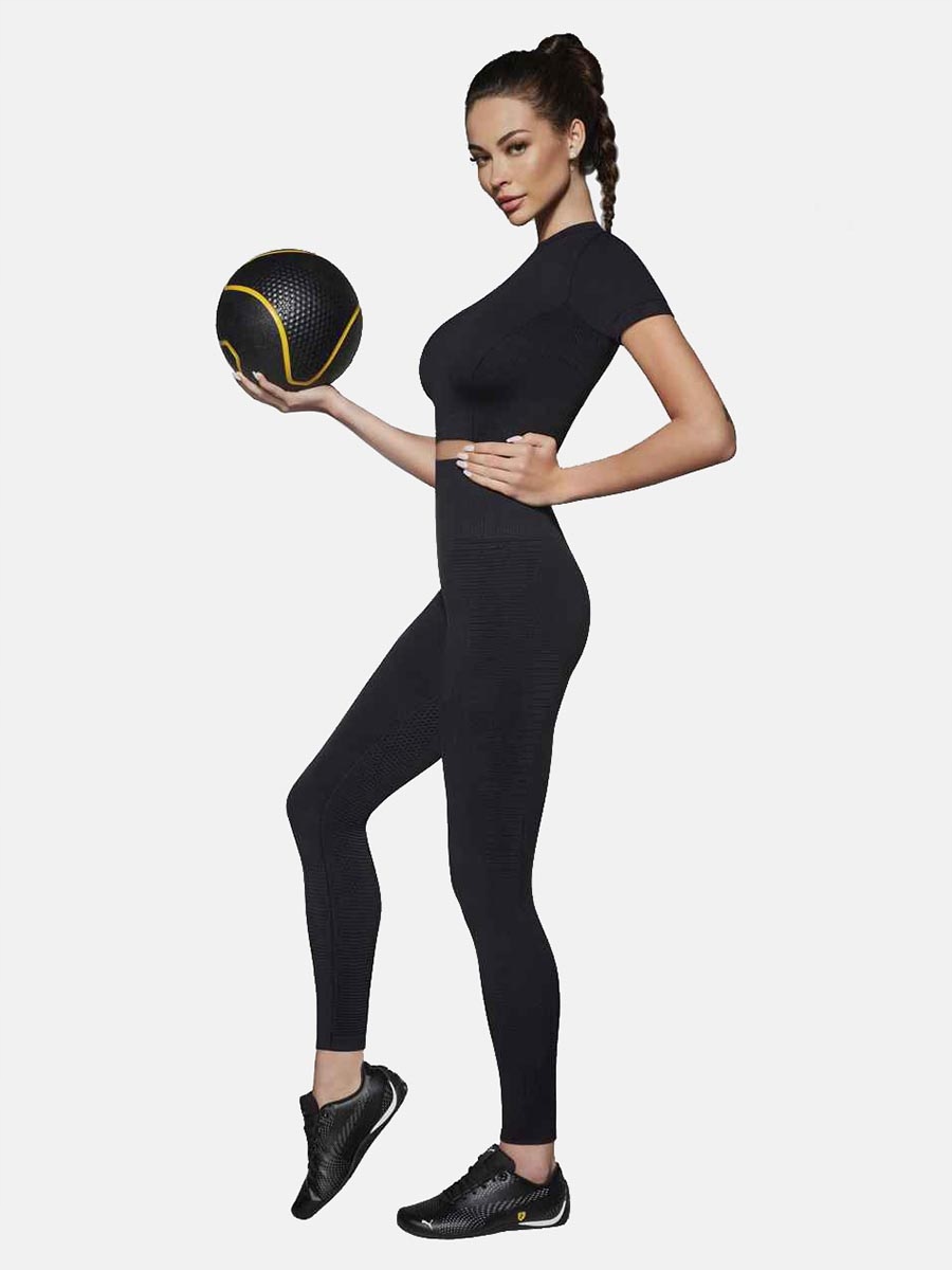 Damskie legginsy sportowe czarne Bas Bleu, r. XL