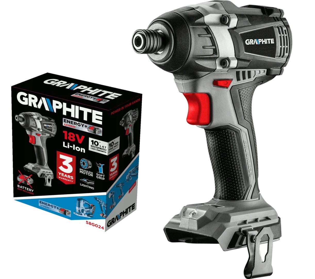 

Graphite Zakrętarka Udar E+18V 3BIEGI 200Nm 58G024
