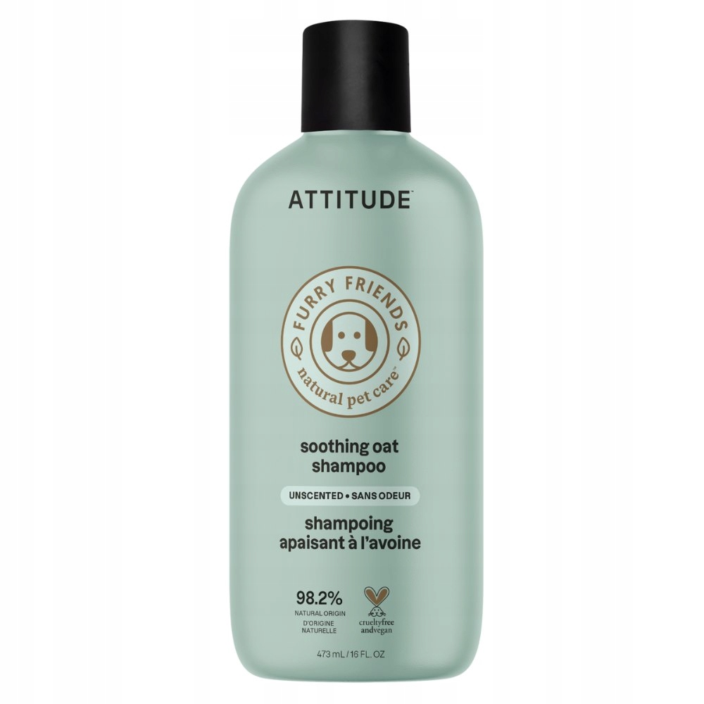 Szampon Dla Zwierząt Bez Zapachu Owies Natural 473ml Attitude Furry Friends