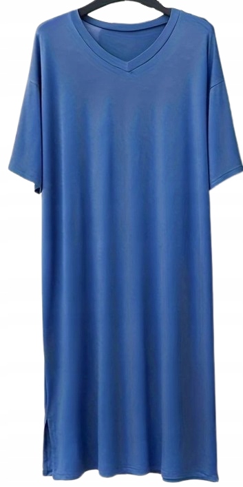 Pánská Noční Košile Příjemná Na Dotek Viskóza Modrá Košile M