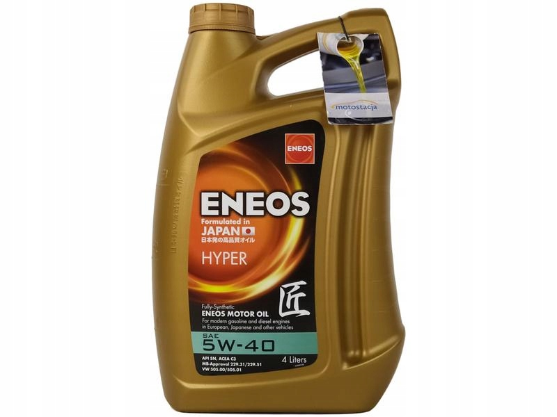 Syntetický motorový olej Eneos Premium Hyper 4 l 5W-40