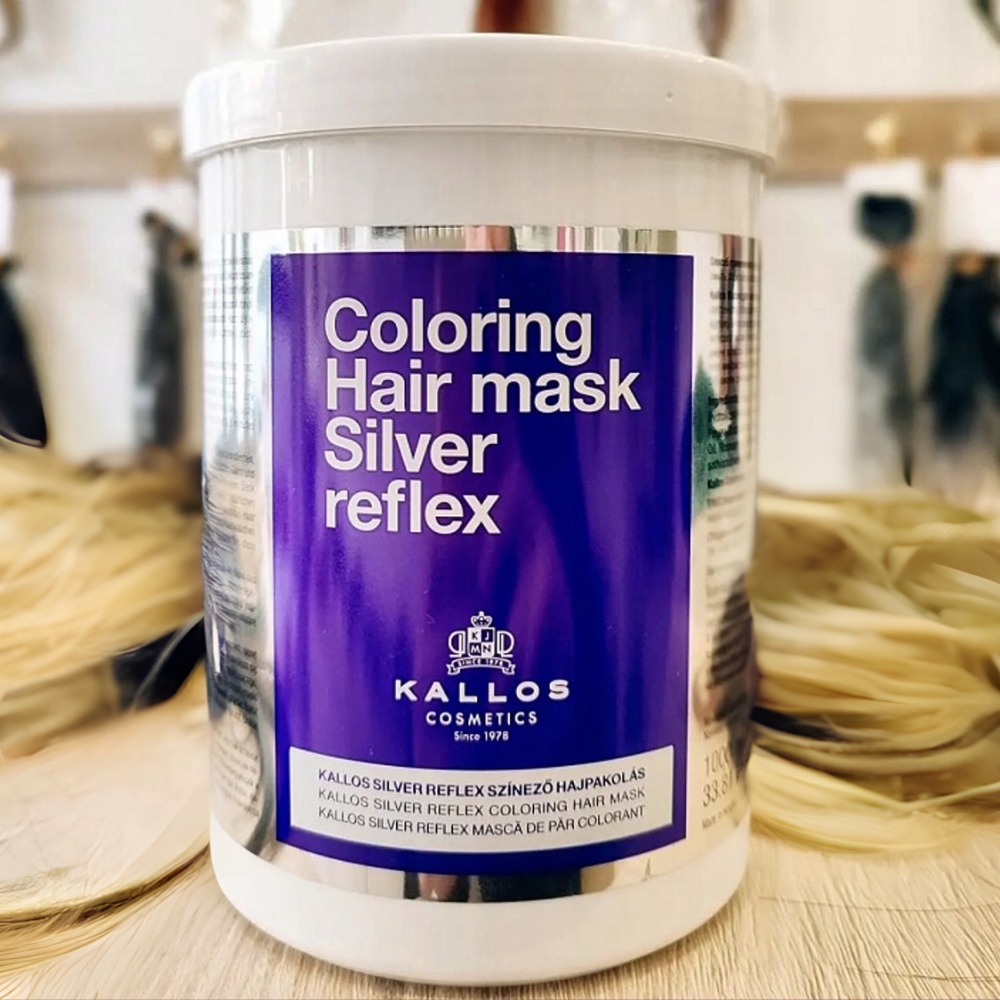 KALLOS KJMN maska do włosów blond REFLEX SILVER 1000ml niweluje żółte tony Stan opakowania oryginalne
