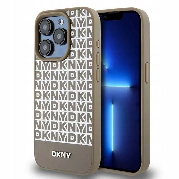 Etui Dkny Leather Printed Pattern Metal Logo MagSafe do iPhone 15 Pro Max