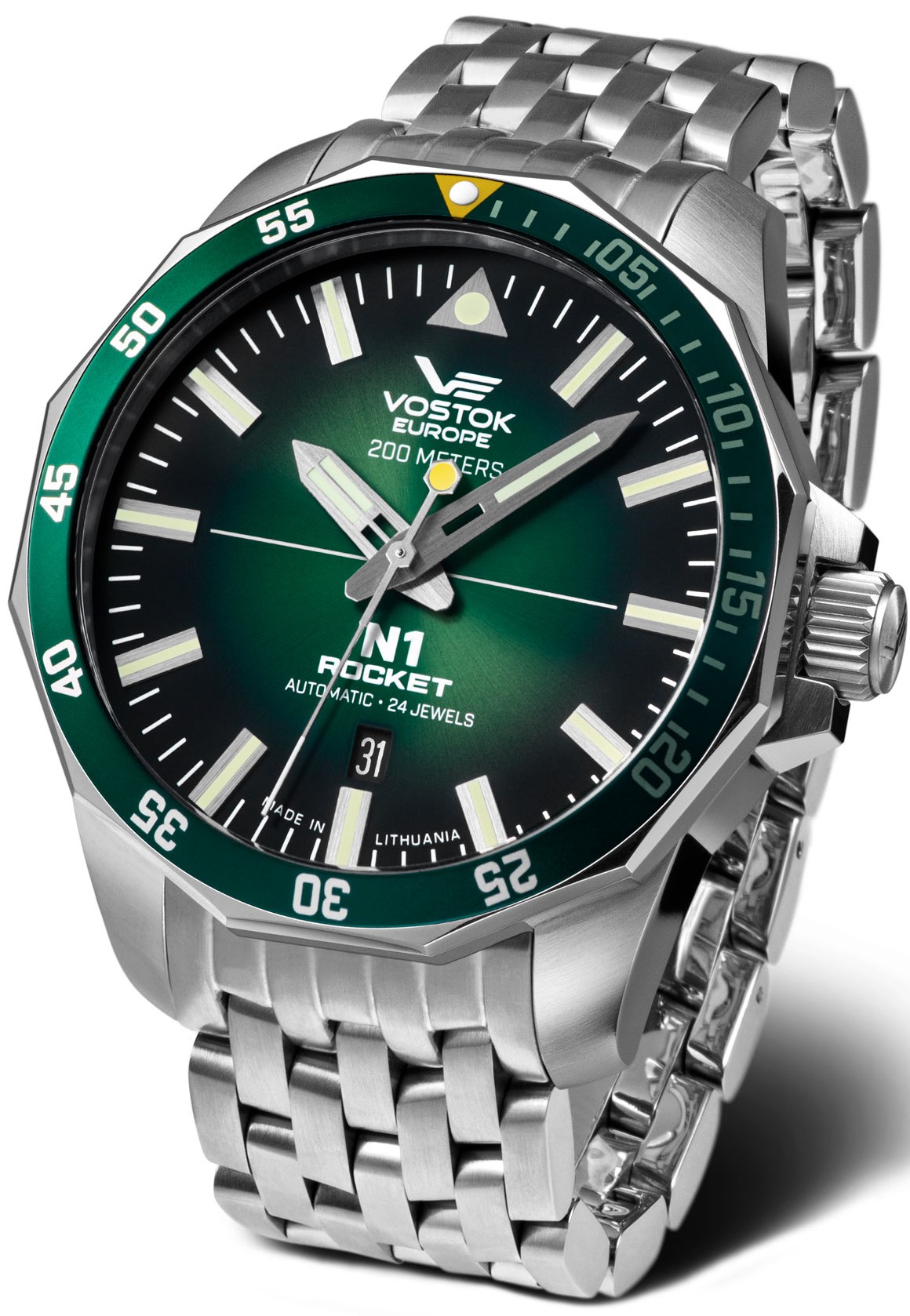 Nové originální hodinky Vostok Europe NH35A-225A710B Rocket N-1 Automatic