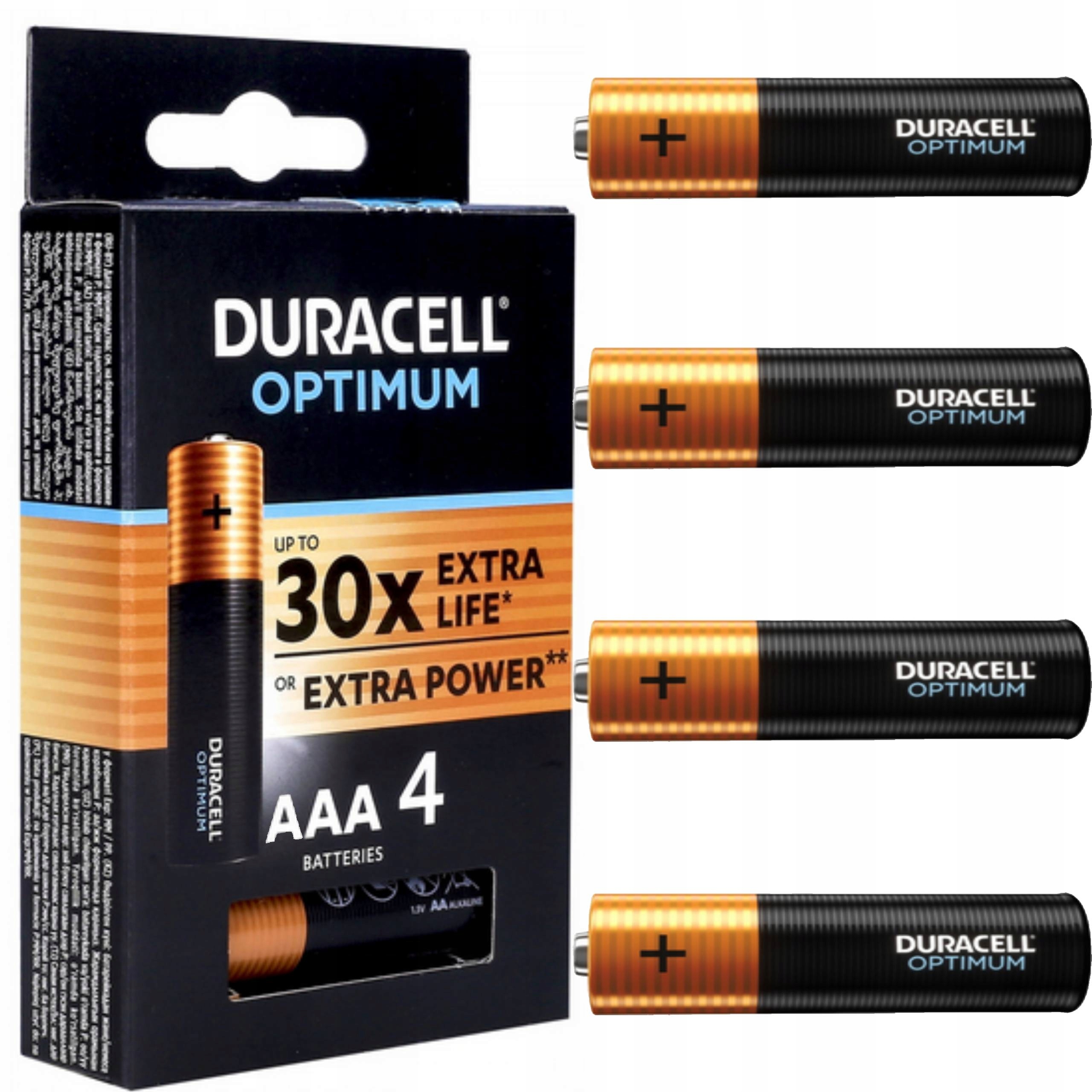 

Baterie Alkaliczne Duracell Optimum LR3 R3 Aaa x4