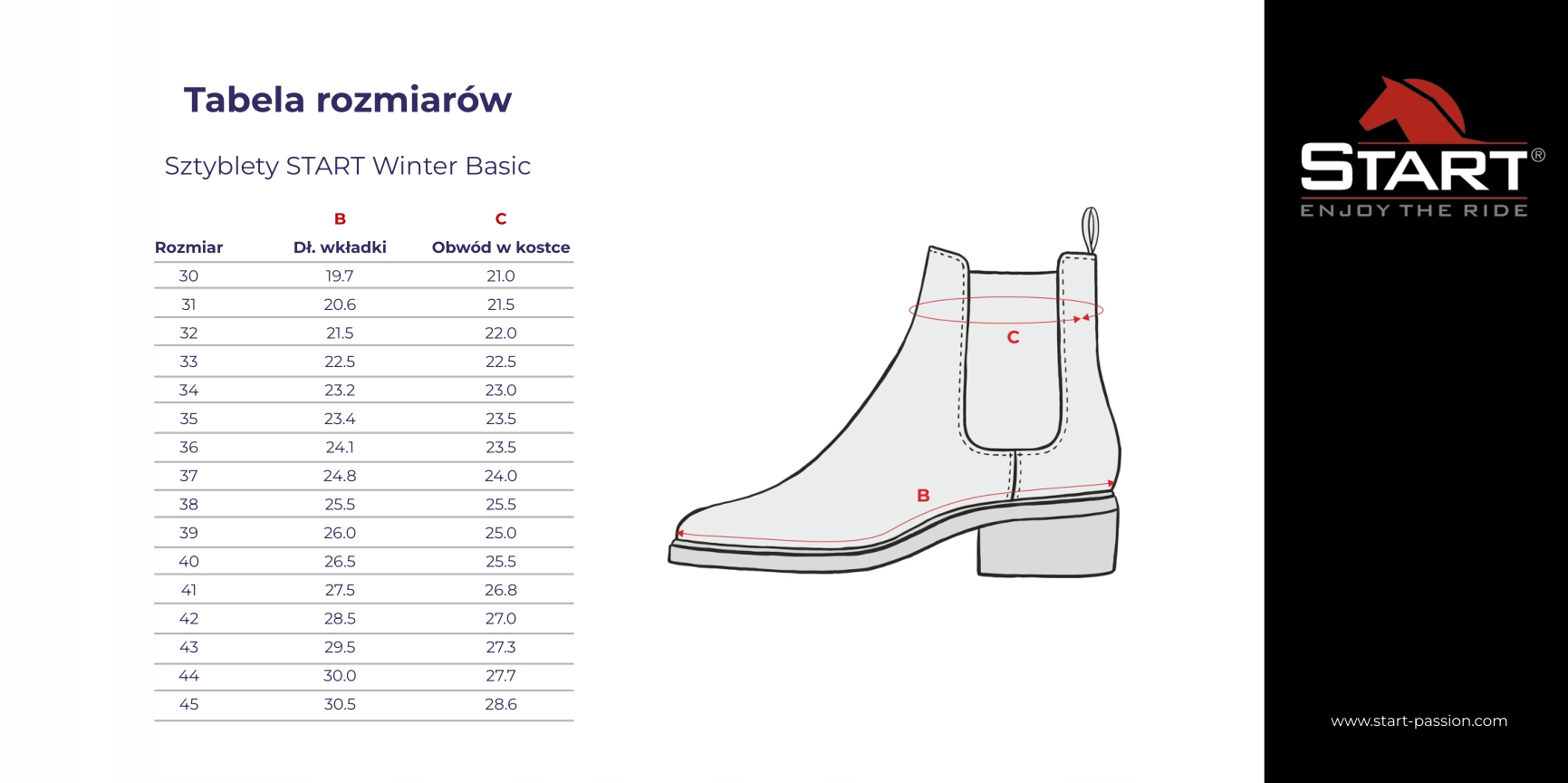 Sztyblety START Winter zimowe z wołowej skóry Model Winter Basic
