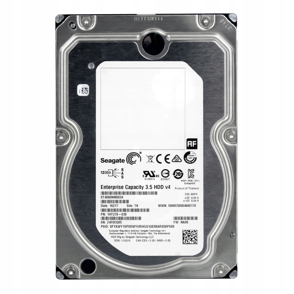 Seagate 4TB 7,2 tys. 128 Mb SAS-3 3,5'' ST4000NM0034