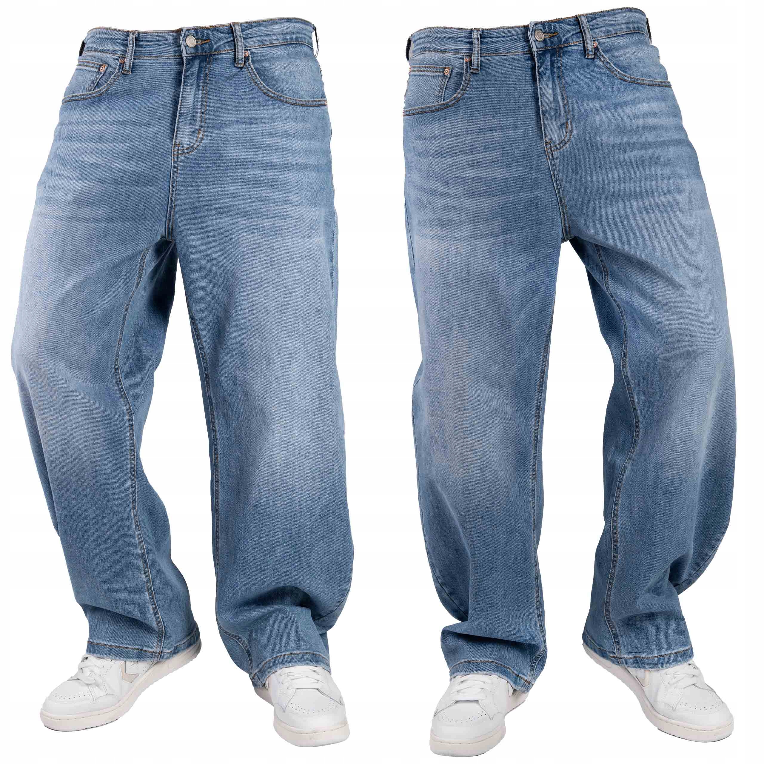 Pánské volné džínové kalhoty Baggy vintage modré streetwear vel. 33