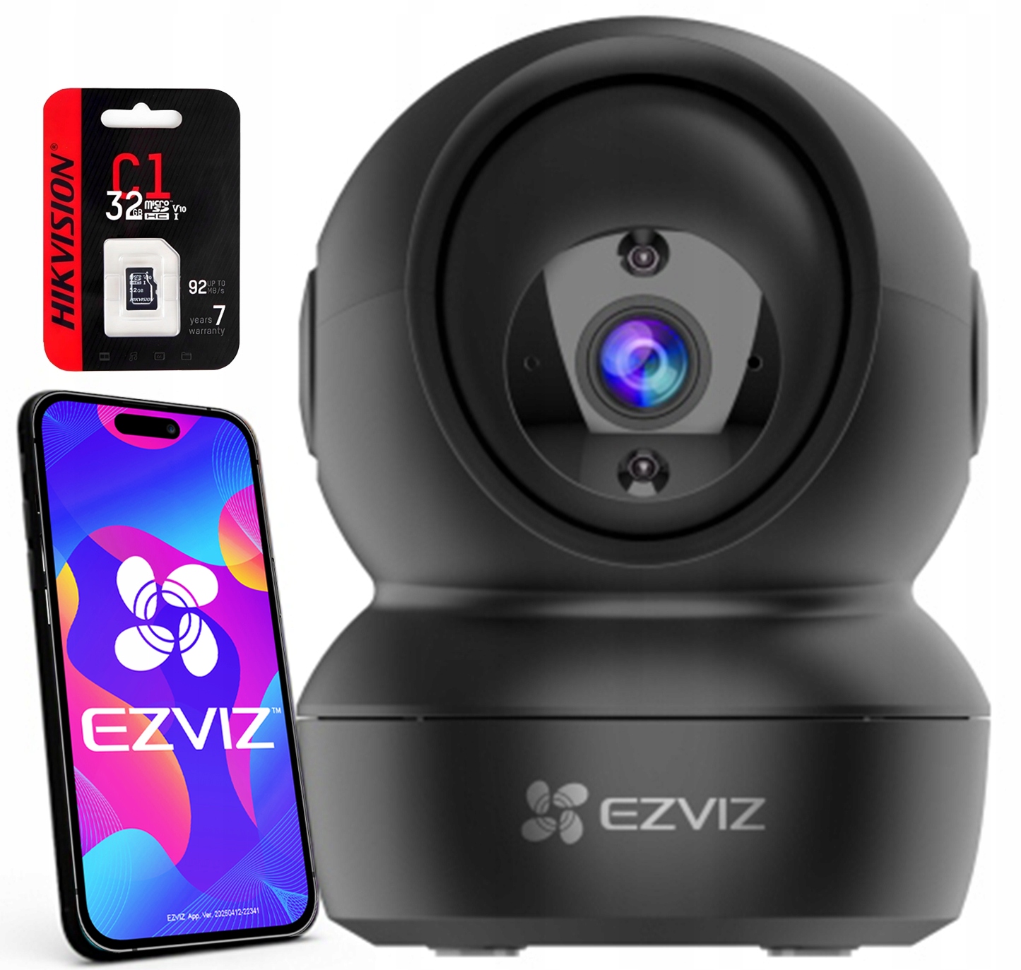 Vnitřní FullHD kamera Ezviz C6N Black Ip WiFi 2MPX Chůvička 32GB karta