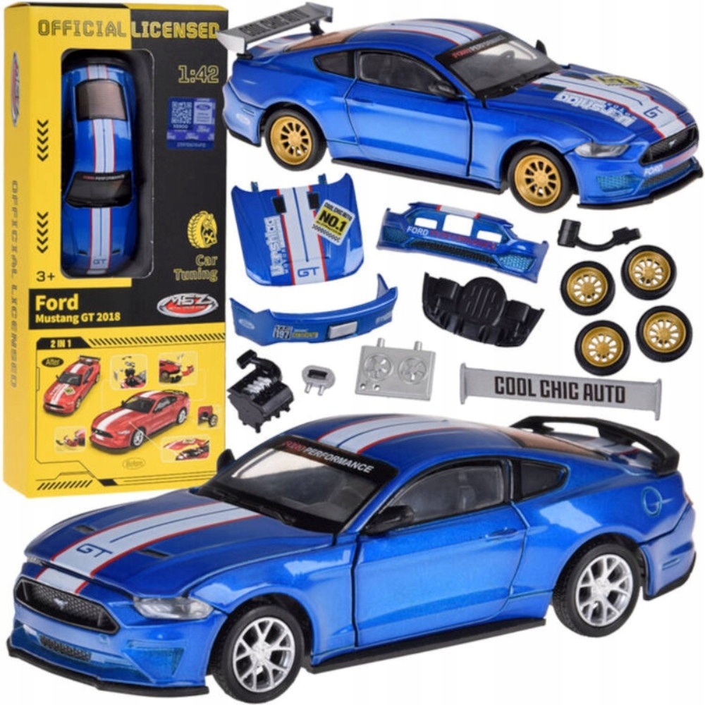 AUTO FORD MUSTANG GT METALOWY SAMOCHÓD MODEL DO TUNINGU 1:42 LICENCJA