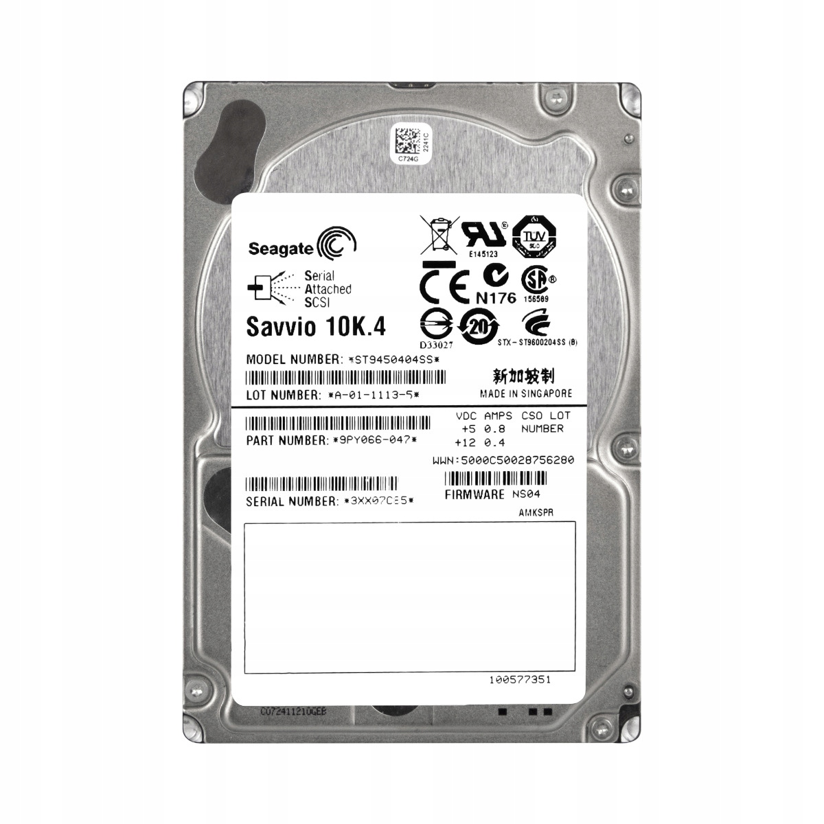 Seagate Savvio 10K.4 450GB 10K 16MB SAS-2 2.5'' ST9450404SS