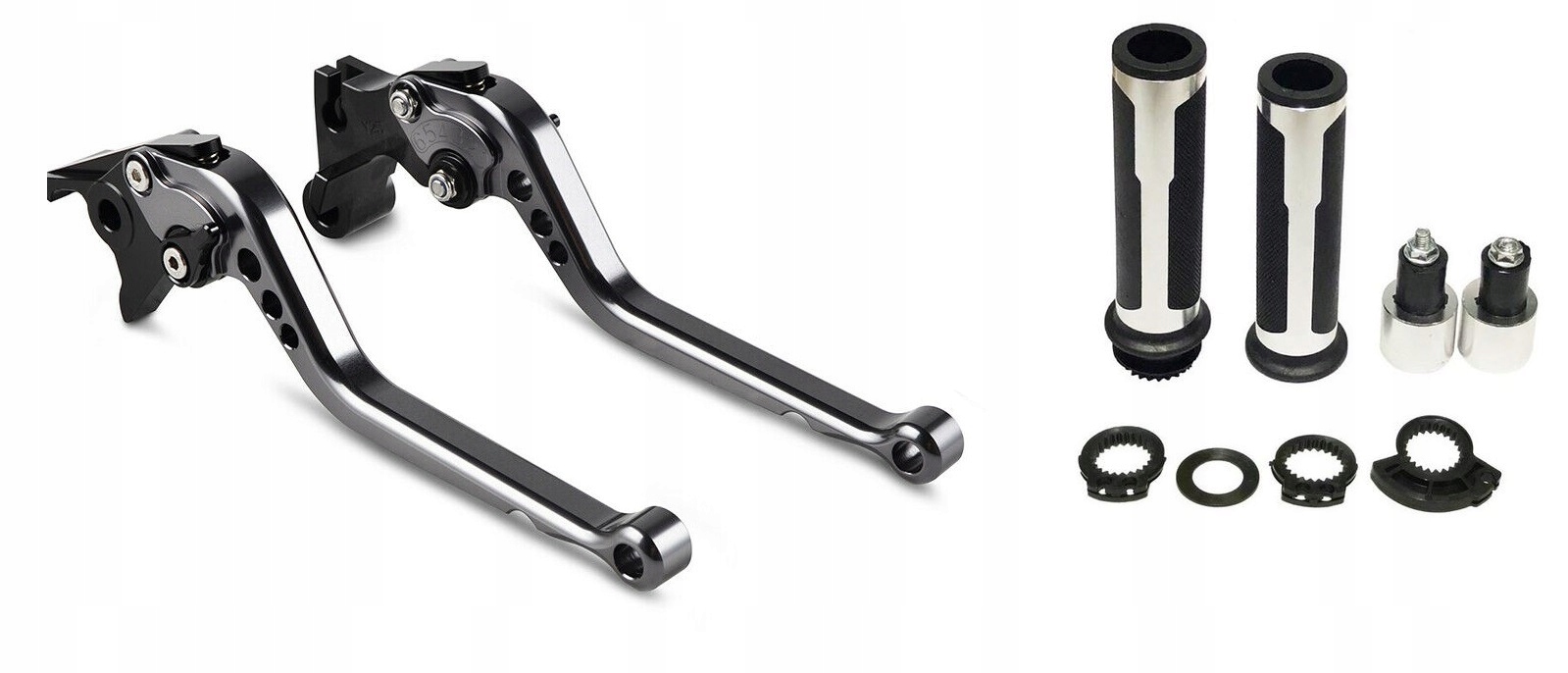 KRÓTKIE KLAMKI SPORTOWE CNC + MANETKI SZARY -10%