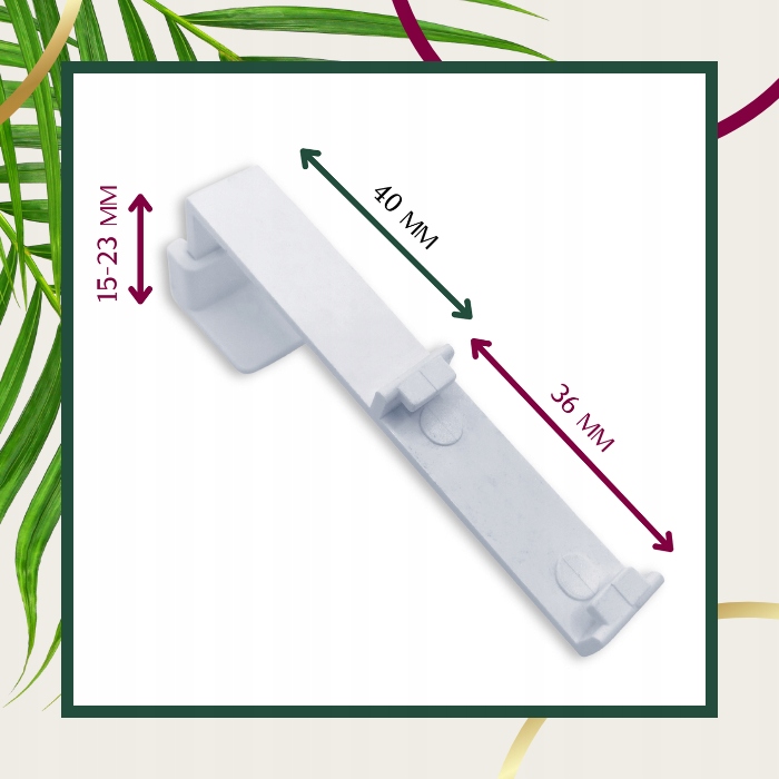 Wieszaki haczyki długie do rolet gładkich przedłużone zaczepy BIAŁY kpl. Kolor biały