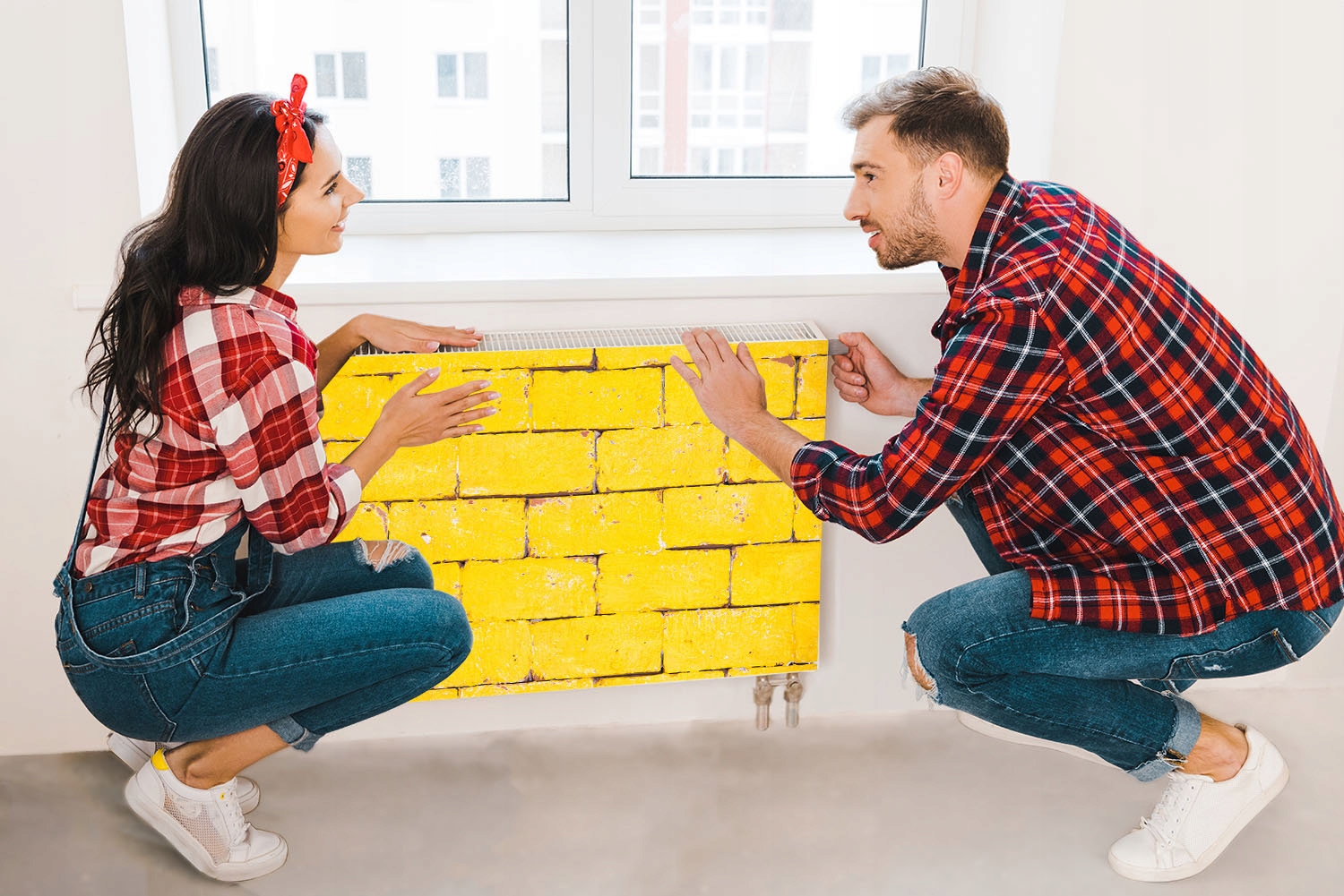 MAGNES MATA MAGNETYCZNA NA KALORYFER 100x60 CEGŁA FOTOTAPETA Wysokość produktu 60 cm