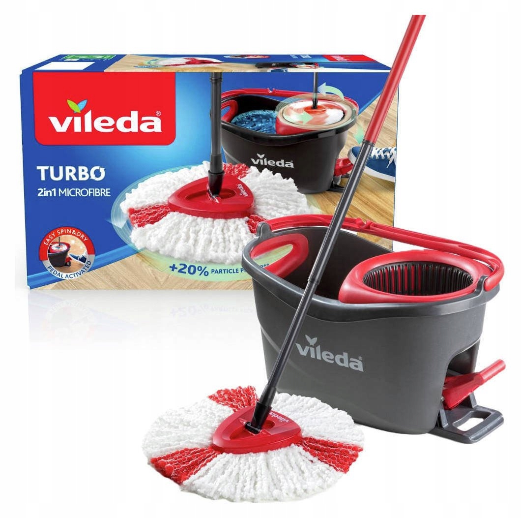 Vileda Mop obrotowy Easy Wring&clean Turbo Box 2W1 microfibre 1 sztuka