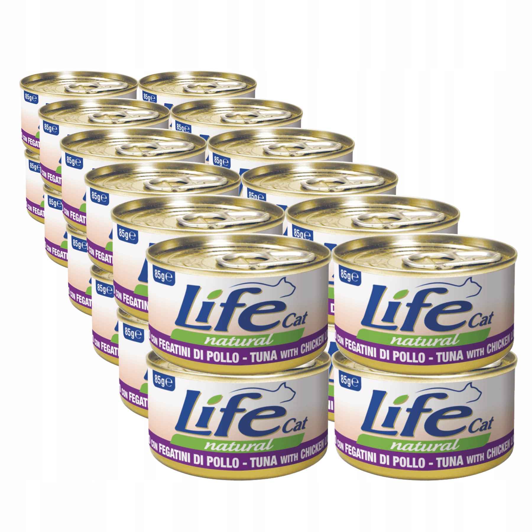 Levně Life Cat Natural pro kočky konzerva 24x85 g tuňák kuřecí játra