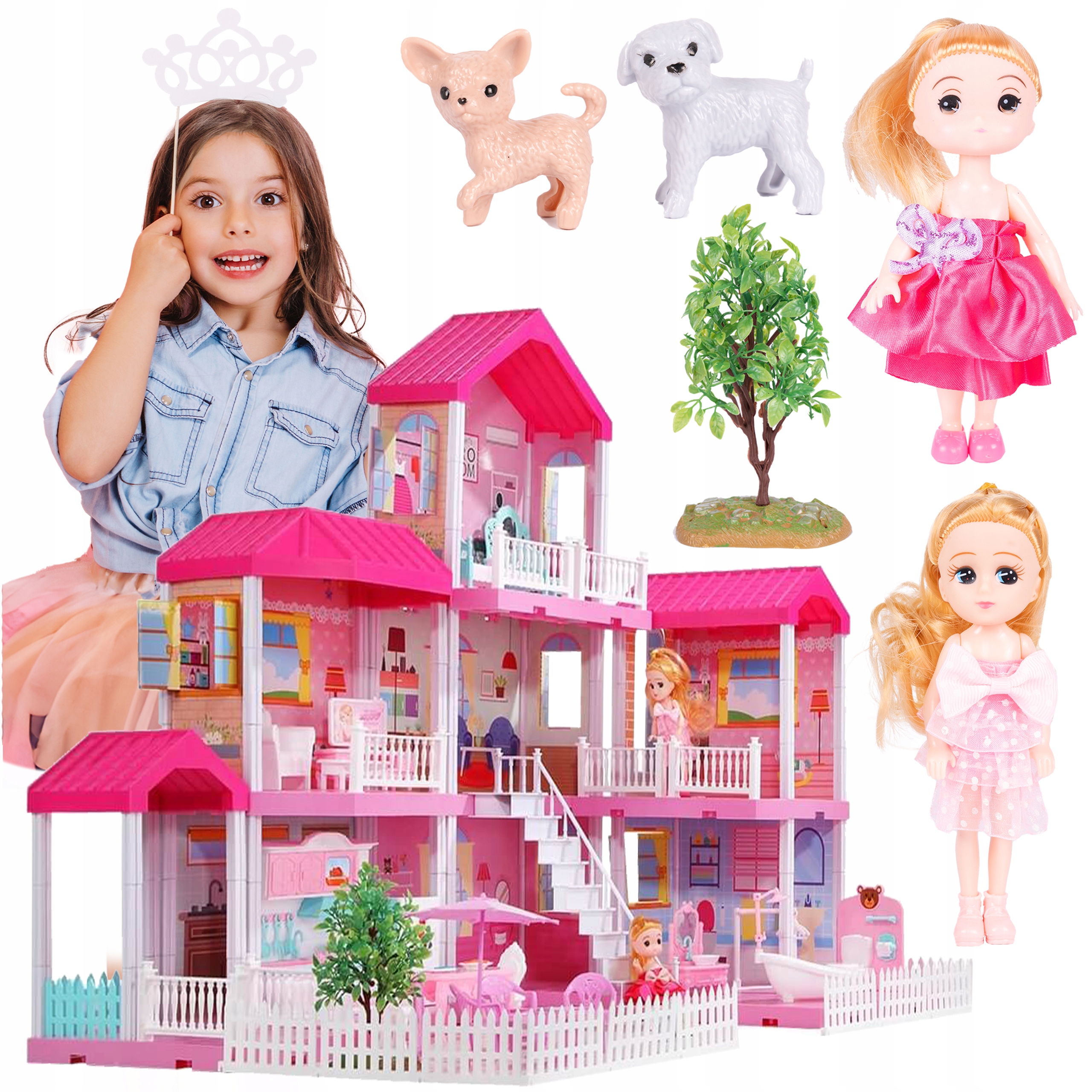 ВІЛЛА ЛЯЛЬКОВИЙ БУДИНОК ДЛЯ ДІТЕЙ PRINCESS MANSION DOGS DOLL