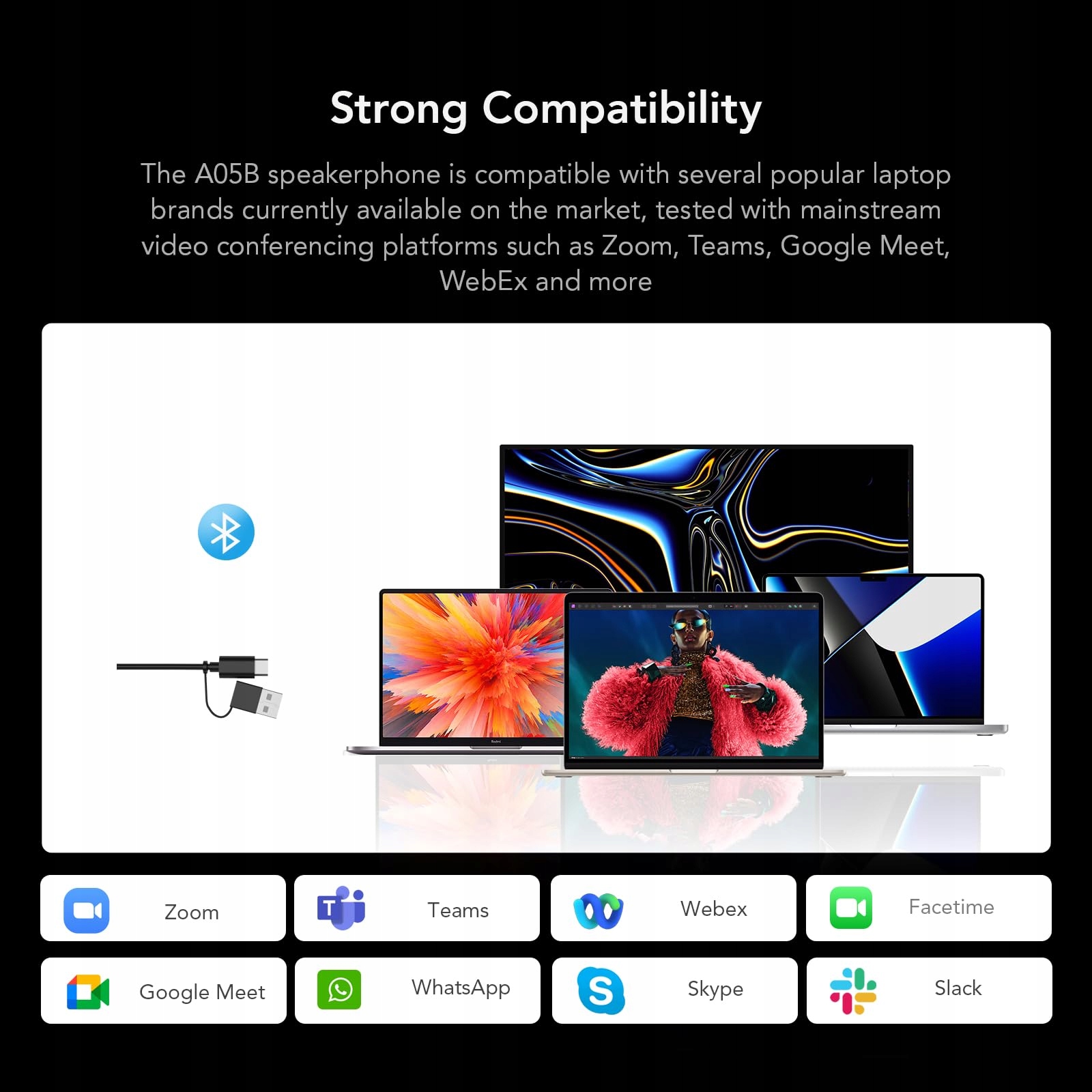 NOUROM Głośnik Bluetooth Z Mikrofonem Do Konferencji Biuro Podróże — miniatura 7