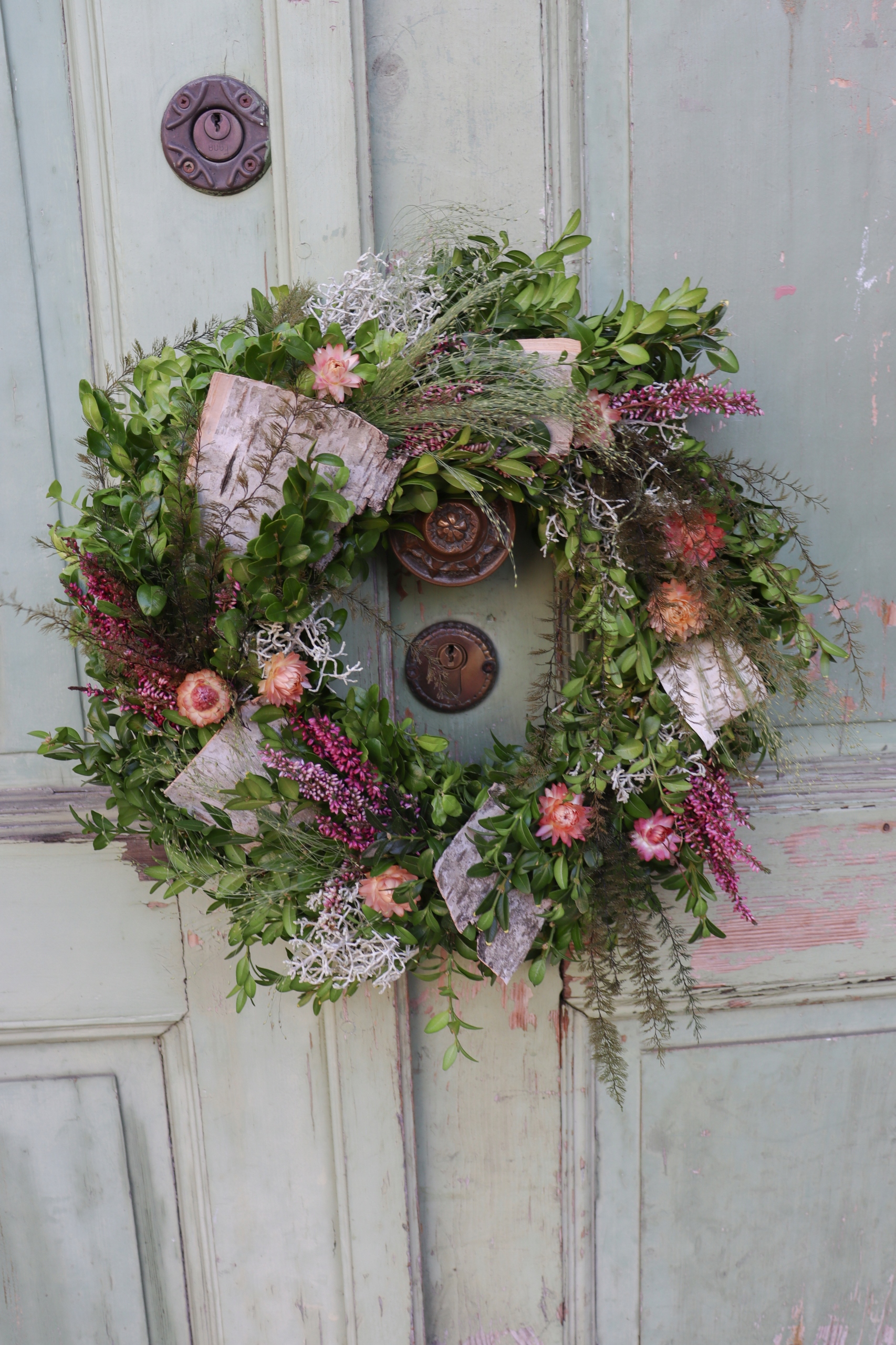 Podzimní dekorační věnec na dveře, stěnu, dekorace z přírodního sušeného materiálu