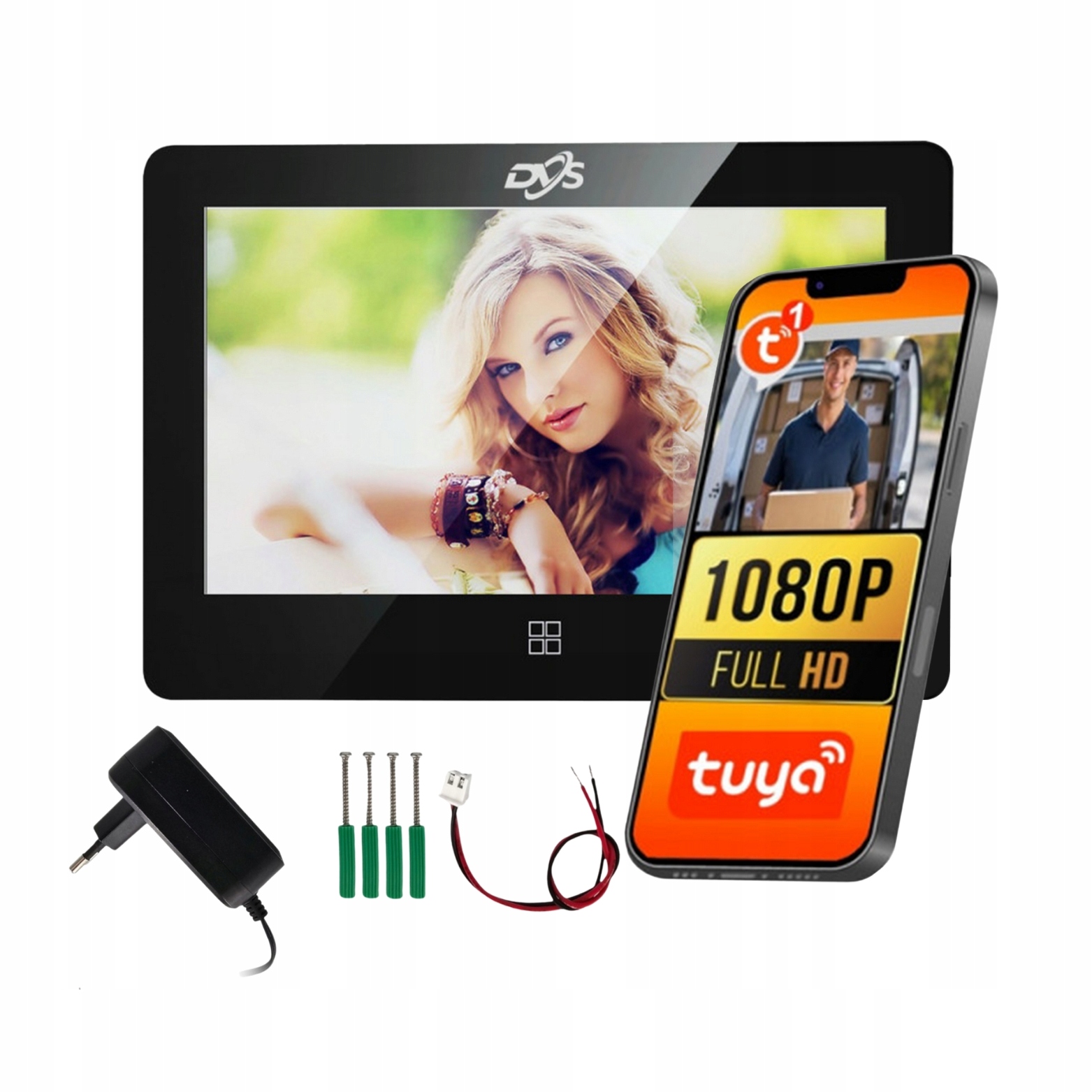 Monitor Pre Videodomofón VS20072T WiFi Dotykový Čierny Audio Tuya Dvs