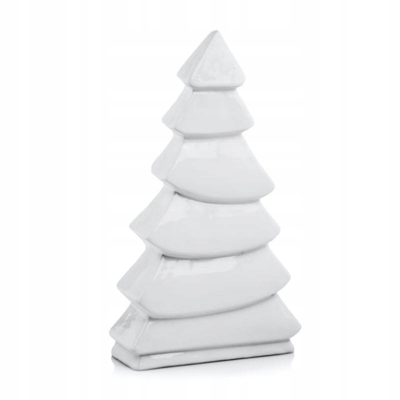 

Biała figurka ceramiczna choinka Boże Narodzenie