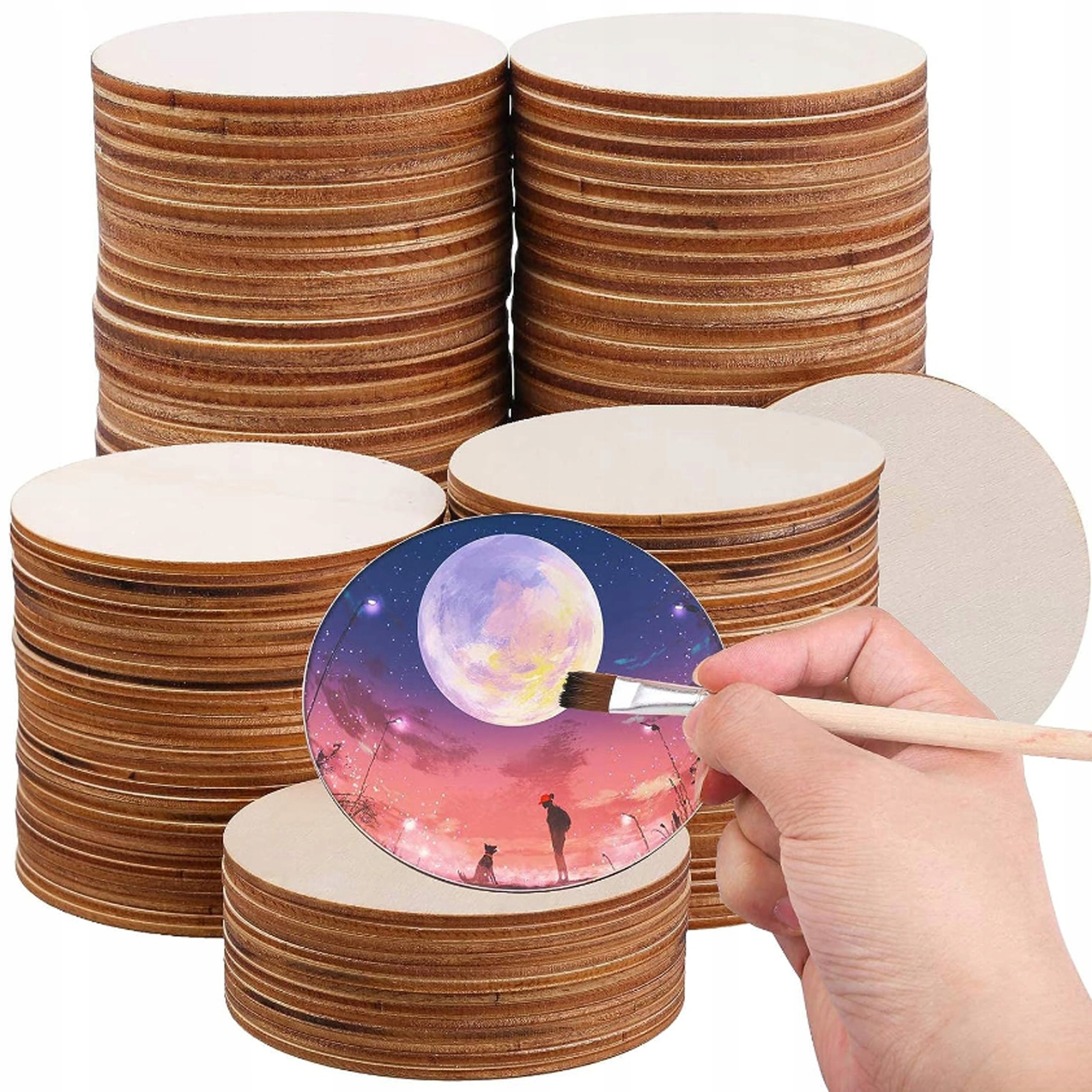 Dřevěná Kolečka Velká Překližková kola na zdobení malování 100KS 8cm