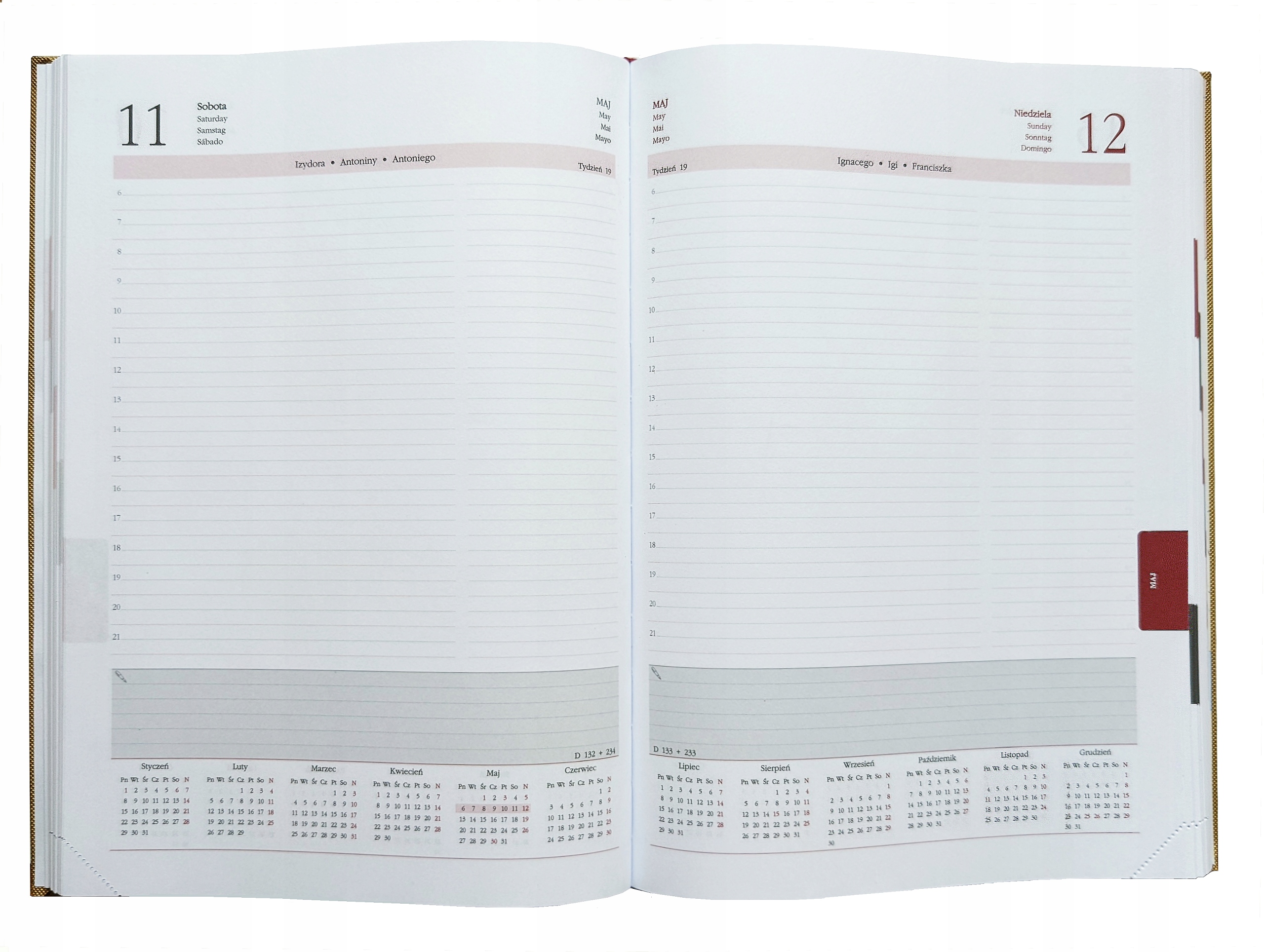 Kalendarz A4 dzienny sob. niedz. osobno 2024 Kod producenta 2024_A4DSw10