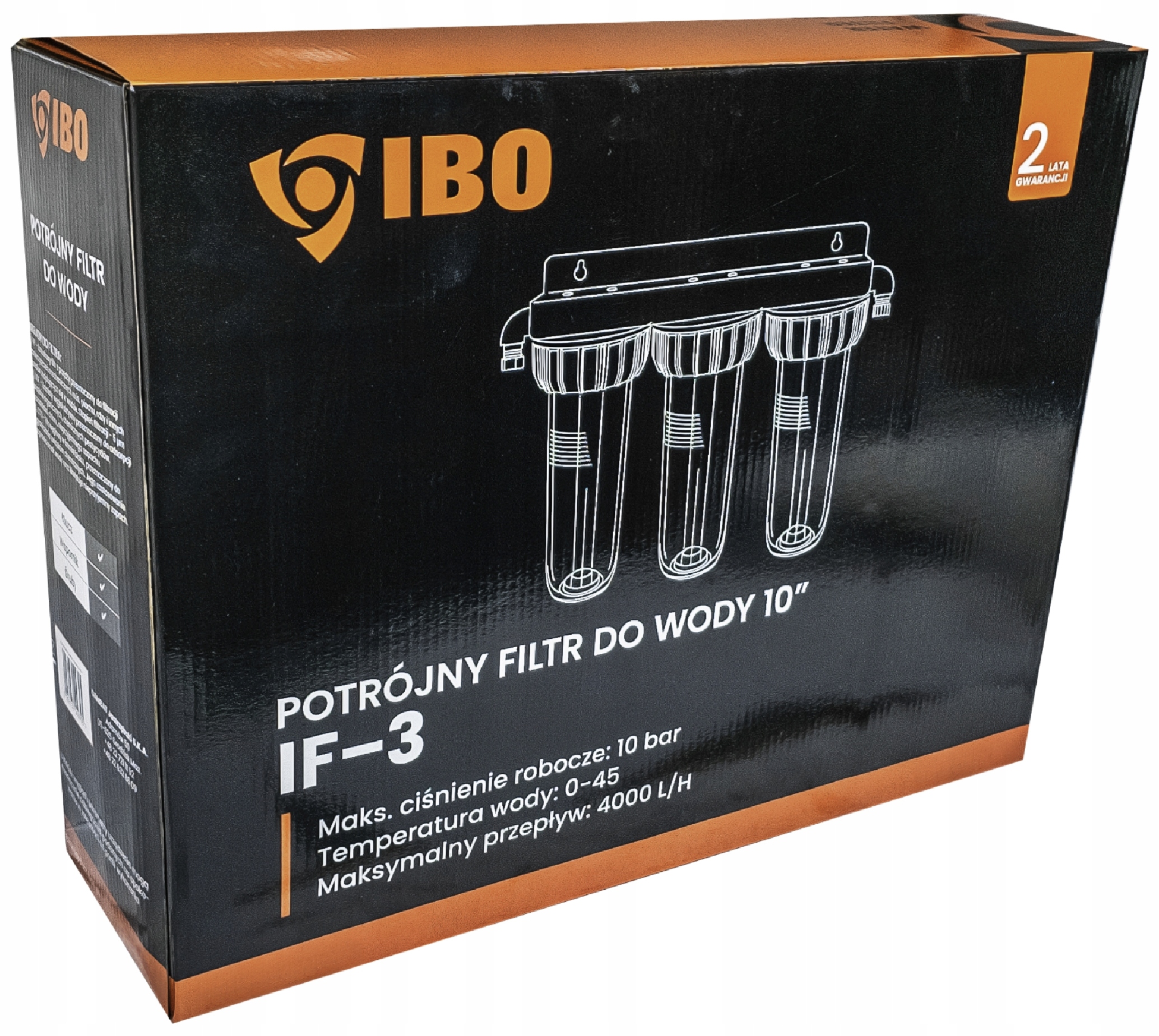 FILTR DO WODY WSTĘPNY KORPUS OBUDOWA FI 1'' GW 3-STOPNIOWY IBO 3 WKŁADY Kod producenta 003482
