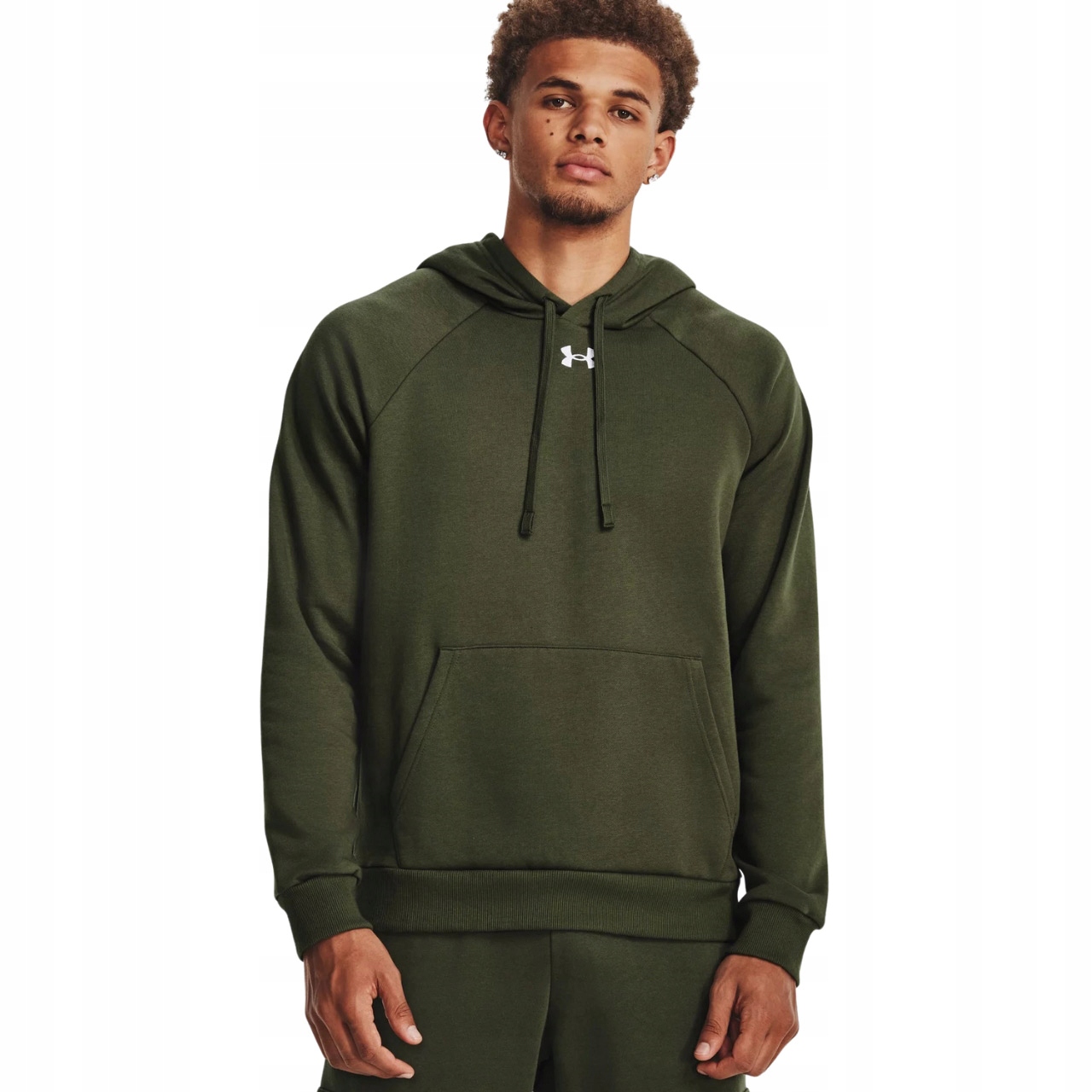 Pánská Mikina Under Armour teplá, pohodlná S Kapucí , Basic Khaki vel. S