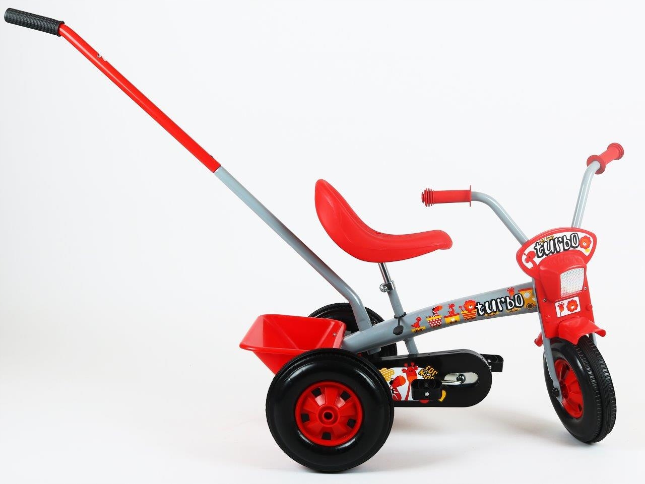 Rowerek trójkołowy 8" Turbo 100% Polski szaro-czerwony