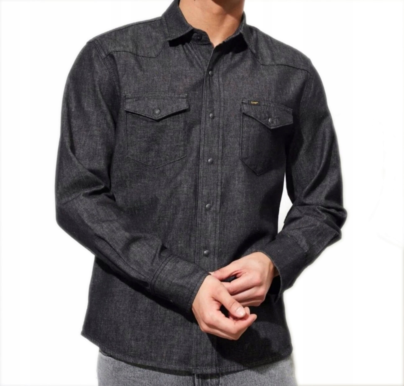 Lee pánská džínová košile Washed Black Westeern M