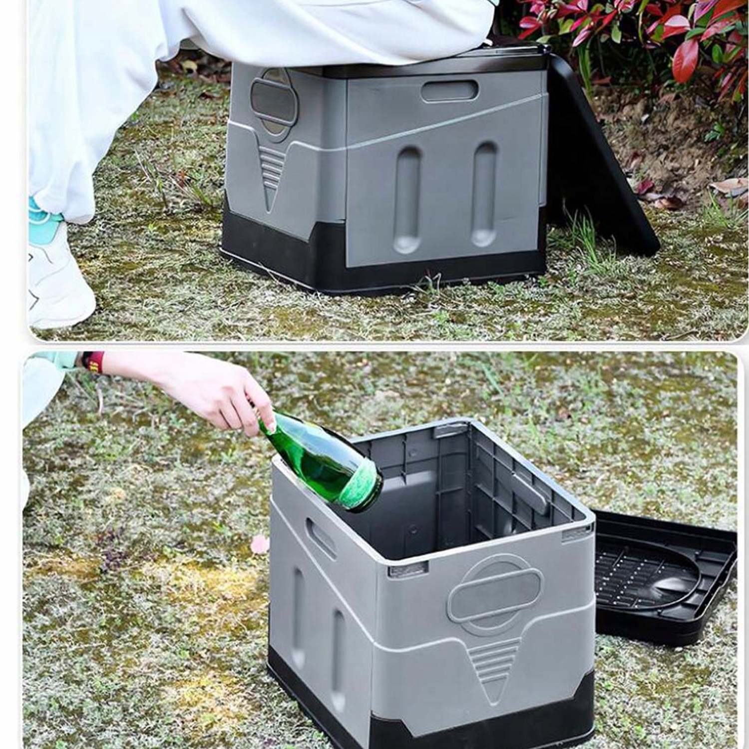 ZEWNĘTRZNA PRZENOŚNA SKŁADANA TOALETA SAMOCHODOWA TURYSTYCZNA CAMPINGOWA Pojemność zbiornika na wodę 20 l