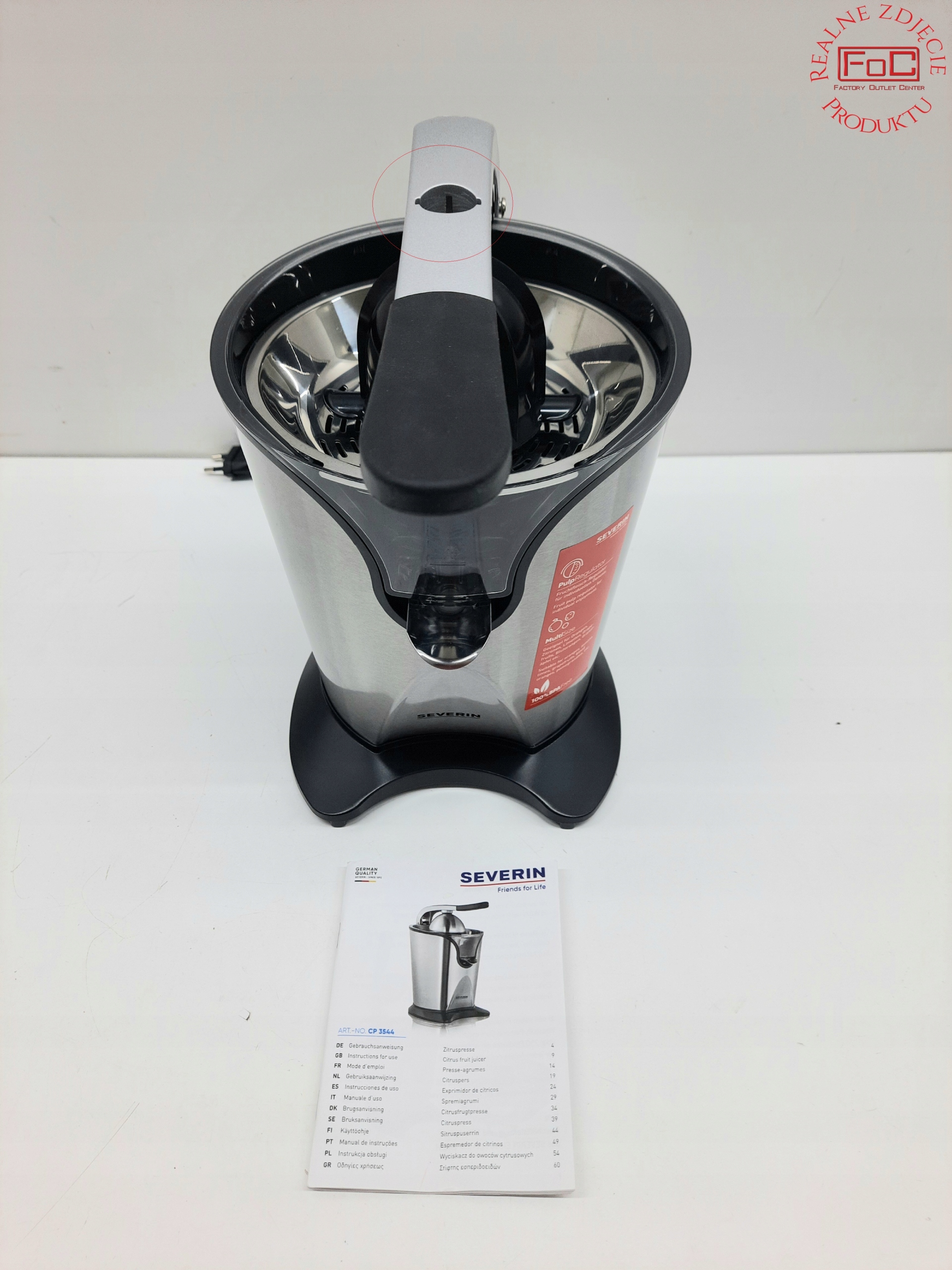 Elektryczna wyciskarka do cytrusów Severin CP 3544 160W Kod producenta 4008146038136