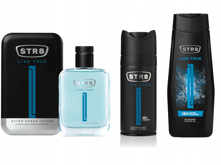 STR8 LIVE TRUE ZESTAW 3cz ASL100ml + SPRAY150ml + ŻEL400ml
