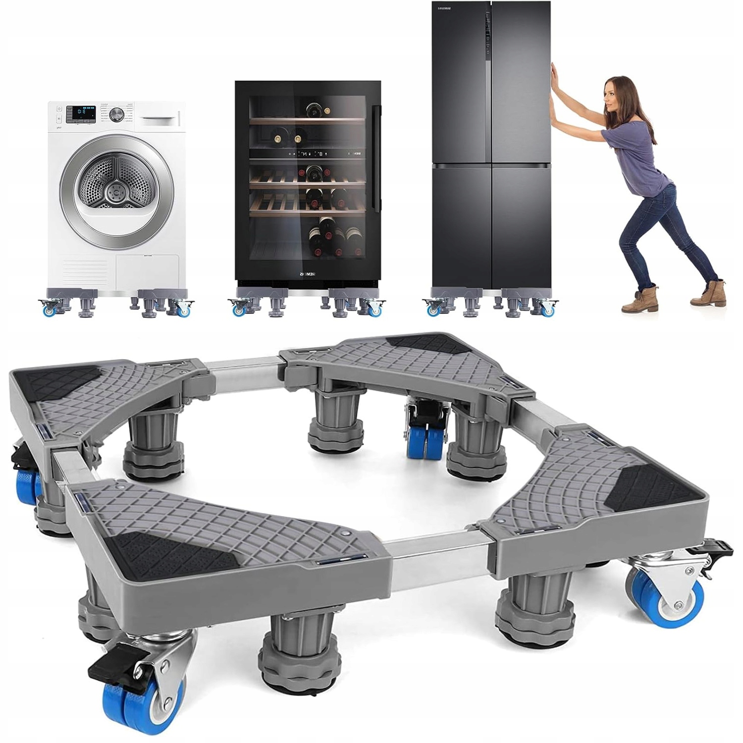 Wózek Podstawa Na Lodówkę Pralkę Holder Z Kółkam Pod Regulowany Teleskopowy