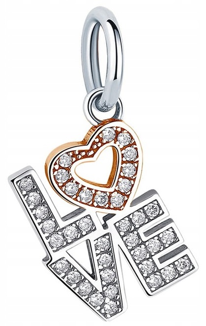 

Charms wiszący Love cyrkonie srebro 925