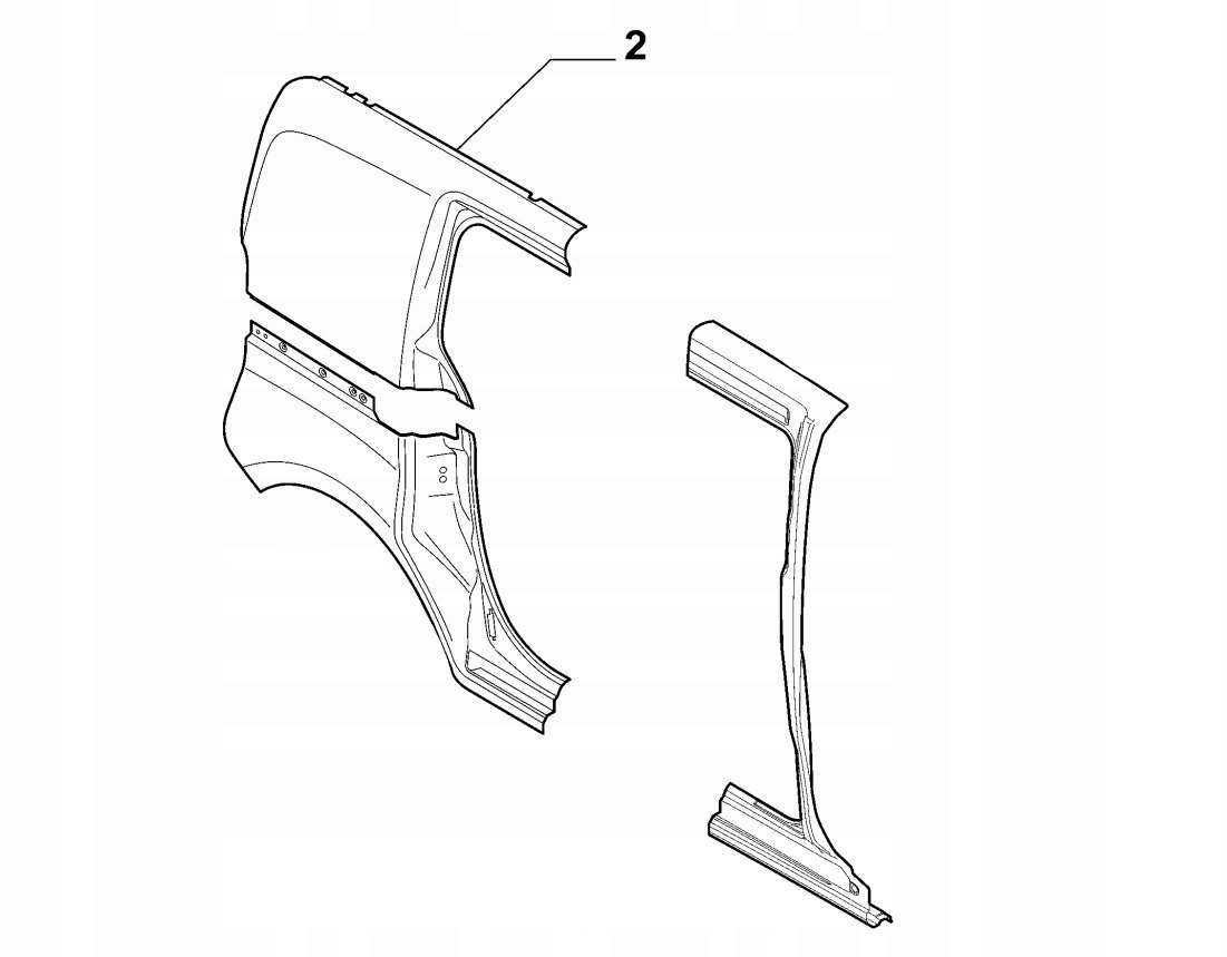 Poszycie PRAWE nadwozia DOBLO 09 ORYG 71765435 Part number 71765435