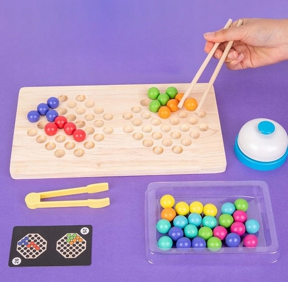 DREWNIANA GRA ZRĘCZNOŚCIOWA LOGICZNA UKŁADANKA Bead Fight Marka inna