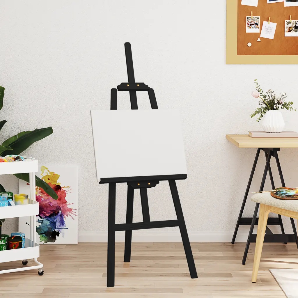 vidaXL Malířský stojan, černý, 53,5x95x127 cm masivní borovicové dřevo