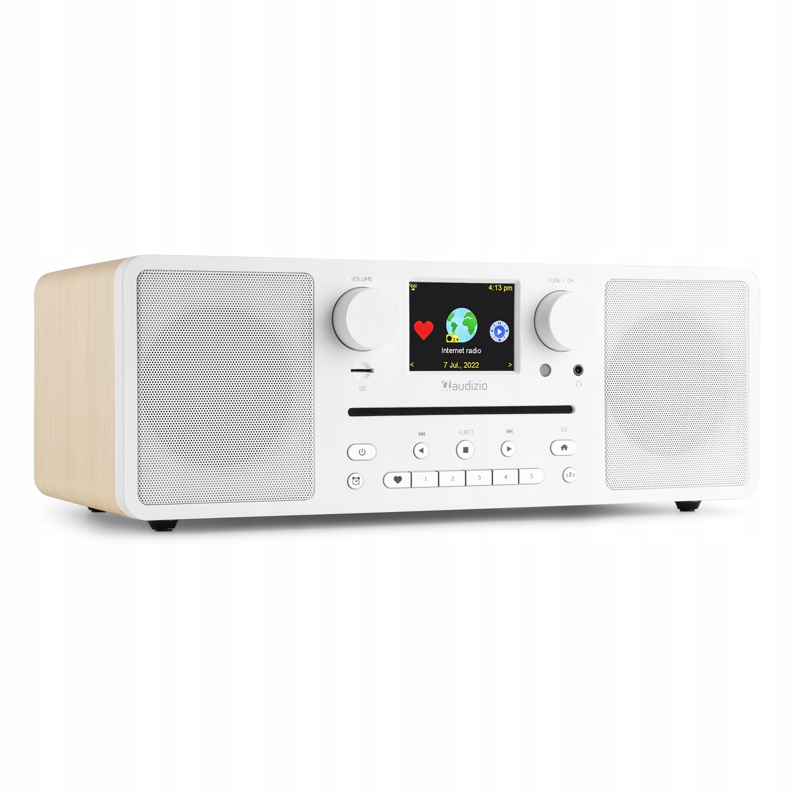 Wieża stereo Audizio odtwarzacz CD DAB FM BT WIFI Kolor biały